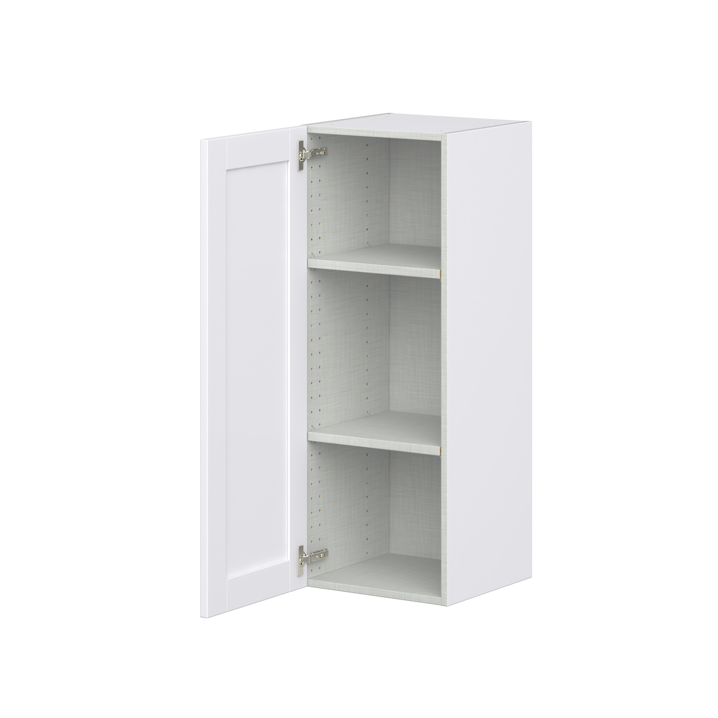 Dahlia Bright White Shaker Assembled Wall Cabinet with Full High Door (15 in. W x 40 in. H x 14 in. D)