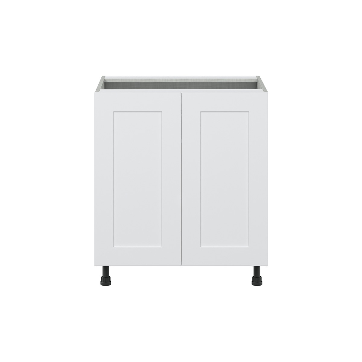 Jasmine Painted Warm White  Shaker Assembled Base Cabinet with 2 Full High Doors (30 in. W x 34.5 in. H x 24 in. D)