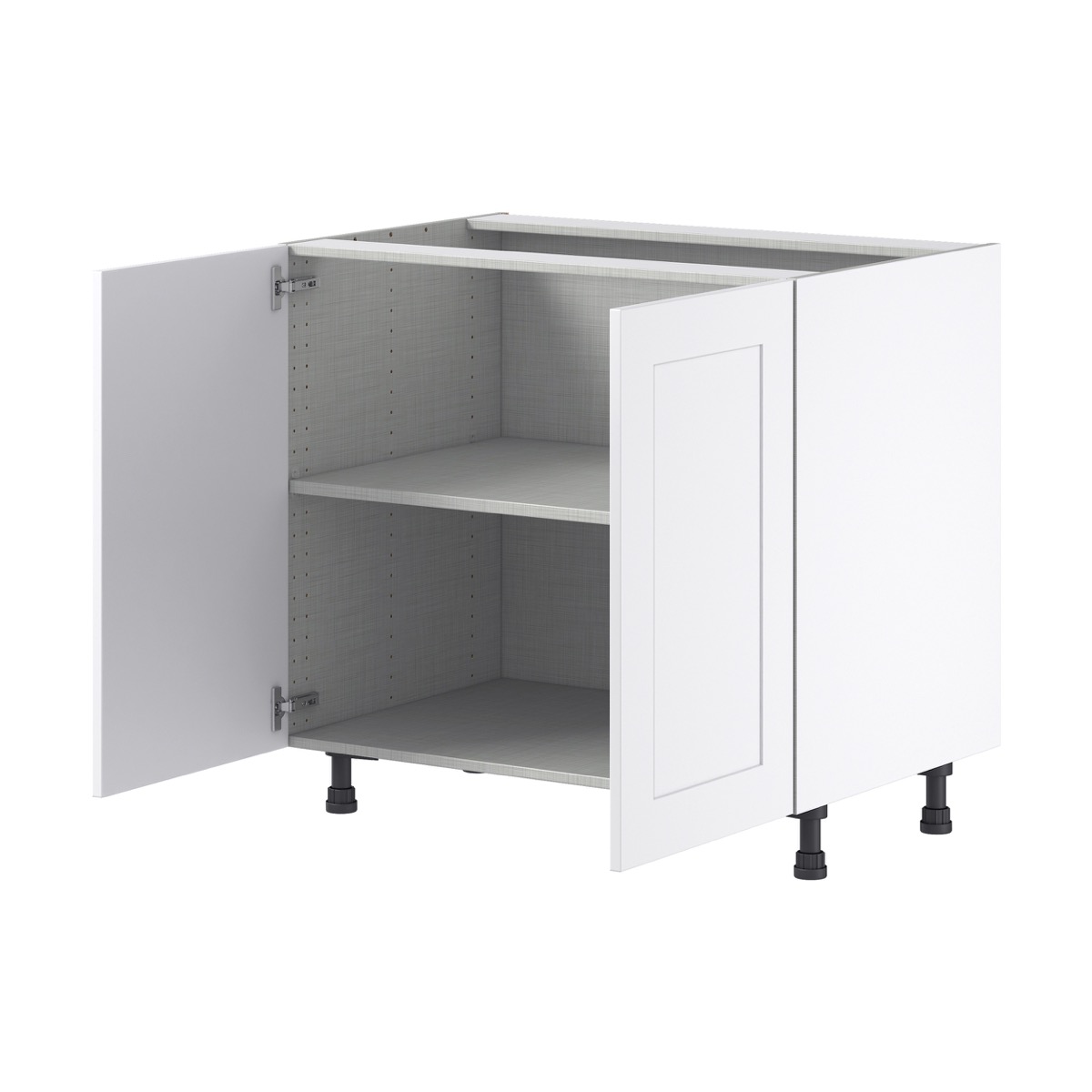 Jasmine Painted Warm White  Shaker Assembled Base Cabinet with 2 Full High Doors (36 in. W x 34.5 in. H x 24 in. D)