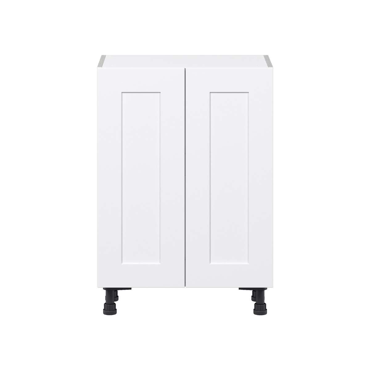 Jasmine Painted Warm White  Shaker Assembled Shallow Base Cabinet with 2 Full High Doors (24 in. W x 34.5 in. H x 14 in. D)