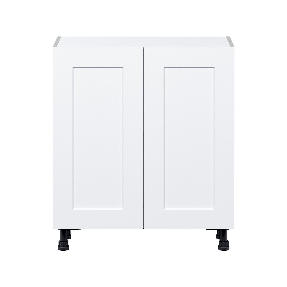 Jasmine Painted Warm White  Shaker Assembled Shallow Base Cabinet with 2 Full High Doors (30 in. W x 34.5 in. H x 14 in. D)