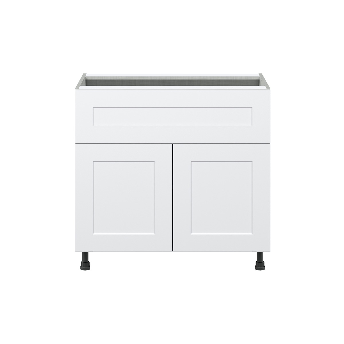 Jasmine Painted Warm White  Shaker Assembled Cooktop Base Cabinet with 2 Doors and a 10 in. Drawer (36 in. W x 34.5 in. H x 24 in. D)