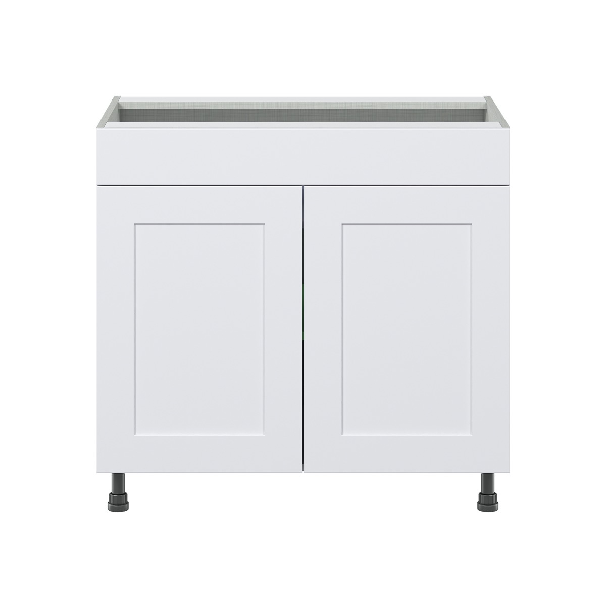 Jasmine Painted Warm White  Shaker Assembled Cooktop Base Cabinet with 2 Doors and False Front (36 in. W x 34.5 in. H x 24 in. D)