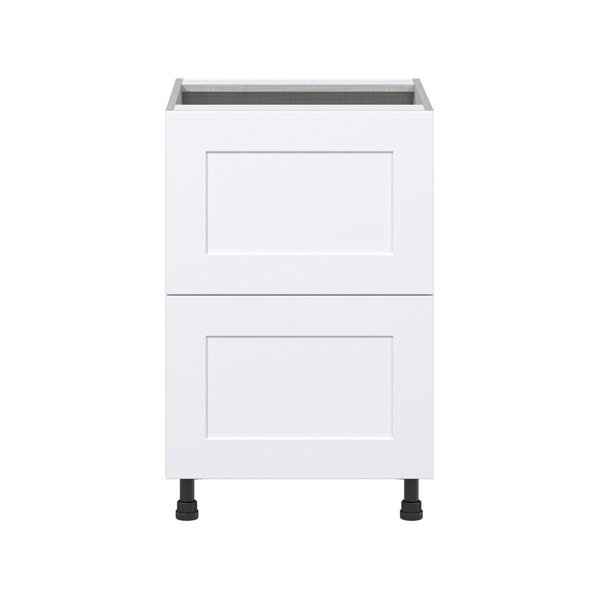 Jasmine Painted Warm White  Shaker Assembled Base Cabinet with 2 Drawers (24 in. W x 34.5 in. H x 24 in. D)