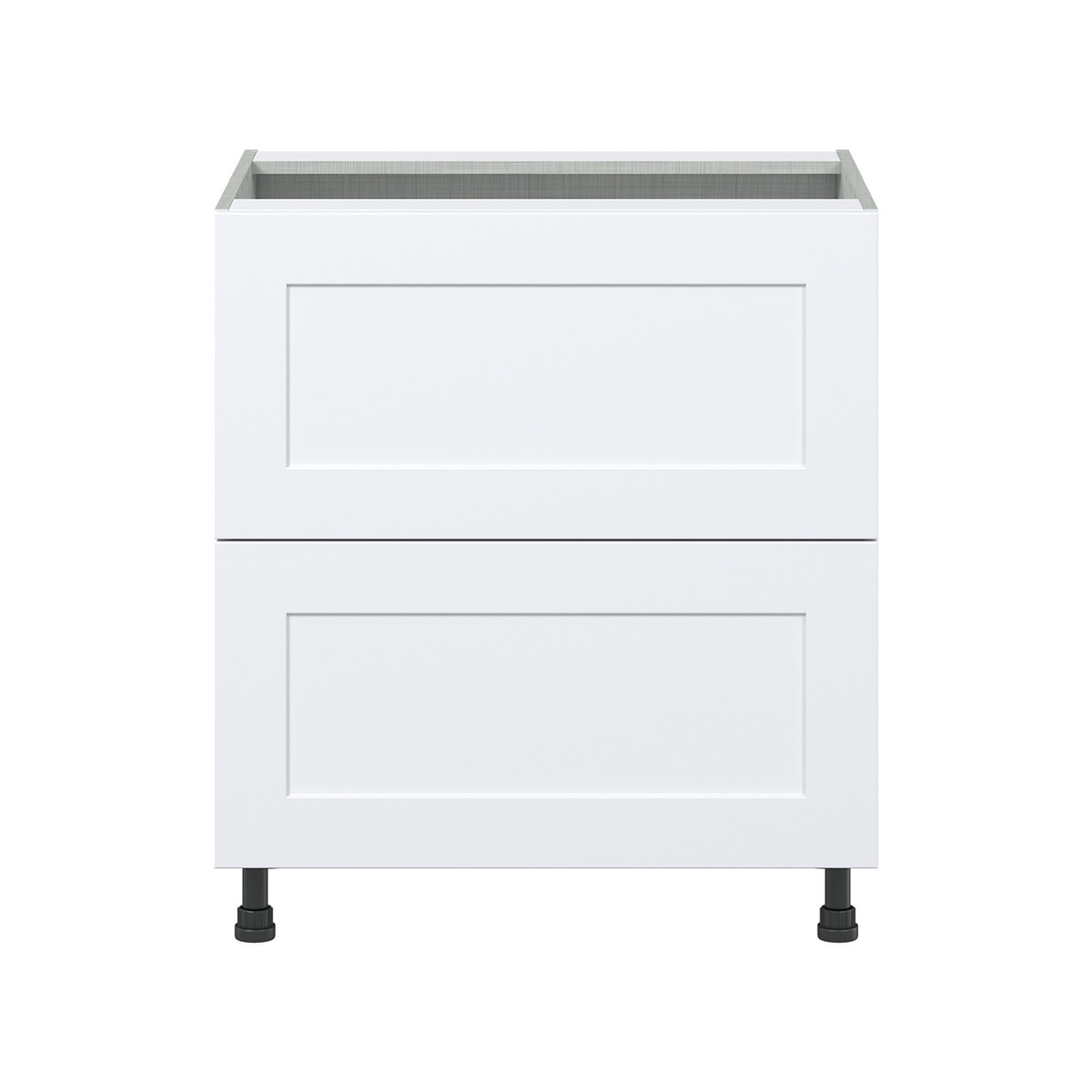 Jasmine Painted Warm White  Shaker Assembled Base Cabinet with 2 Drawers (30 in. W x 34.5 in. H x 24 in. D)