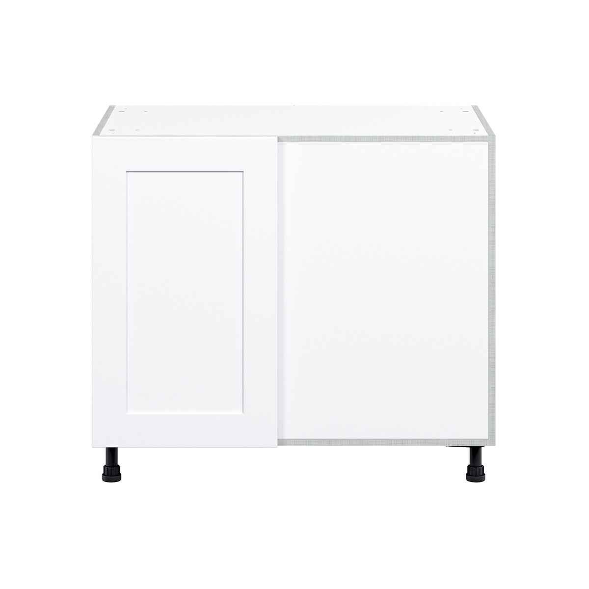 Jasmine Painted Warm White  Shaker Assembled Blind Base Corner  Cabinet Right Open (39 in. W x 34.5 in. H x 24 in. D)