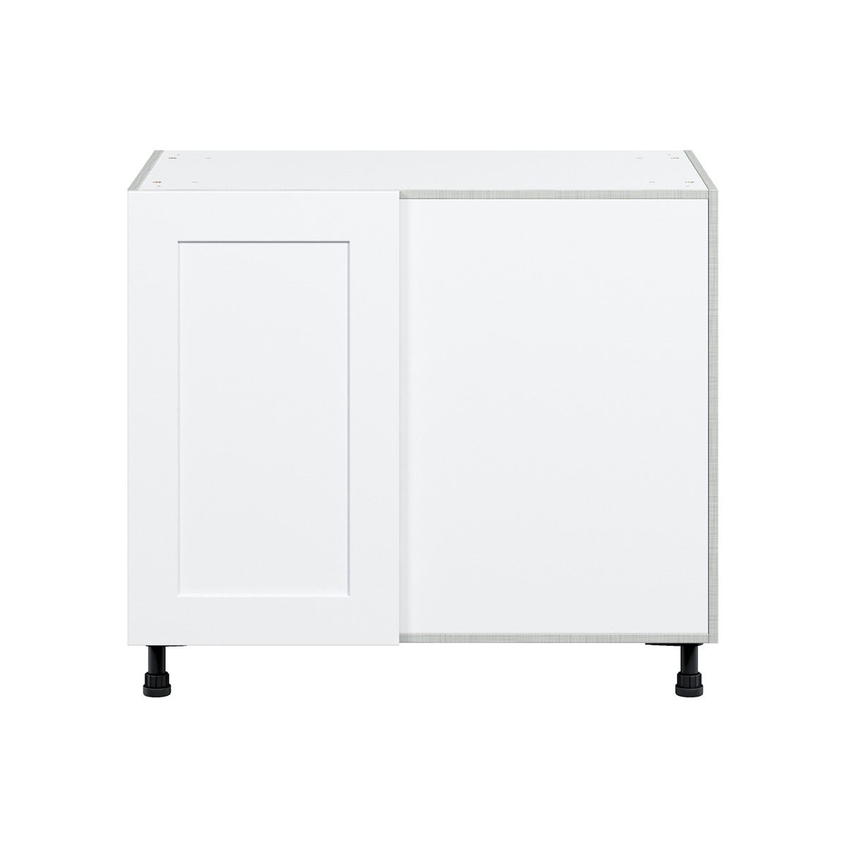 Jasmine Painted Warm White  Shaker Assembled Blind Base Corner  Cabinet with Right Pull Out (39 in. W x 34.5 in. H x 24 in. D)