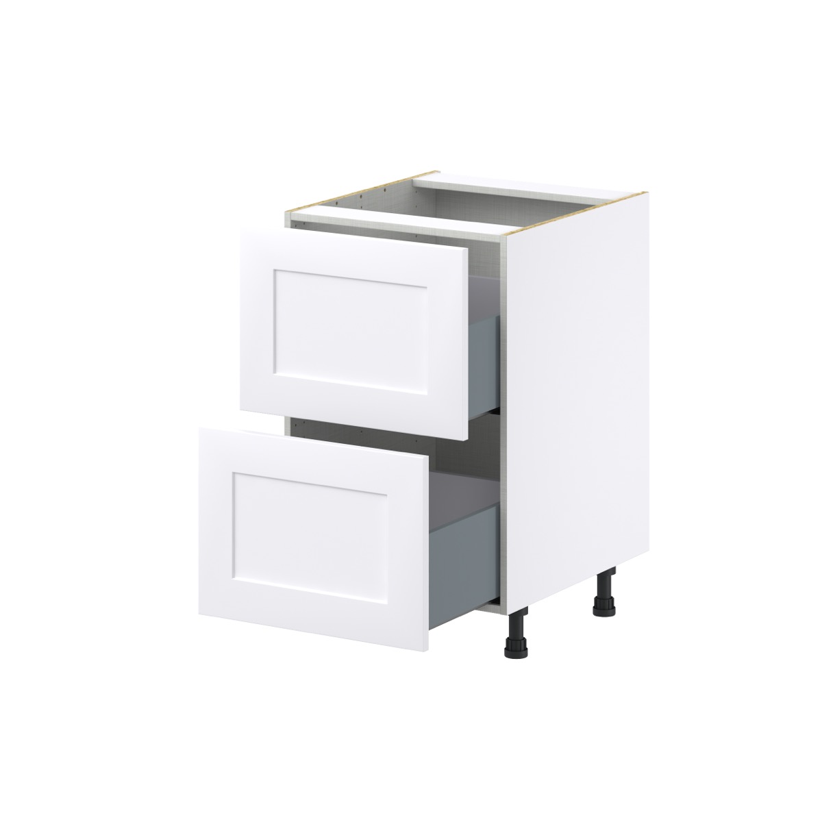 Jasmine Painted Warm White  Shaker Assembled Base Cabinet with 2 Drawers (21 in. W X 34.5 in. H X 24 in. D)