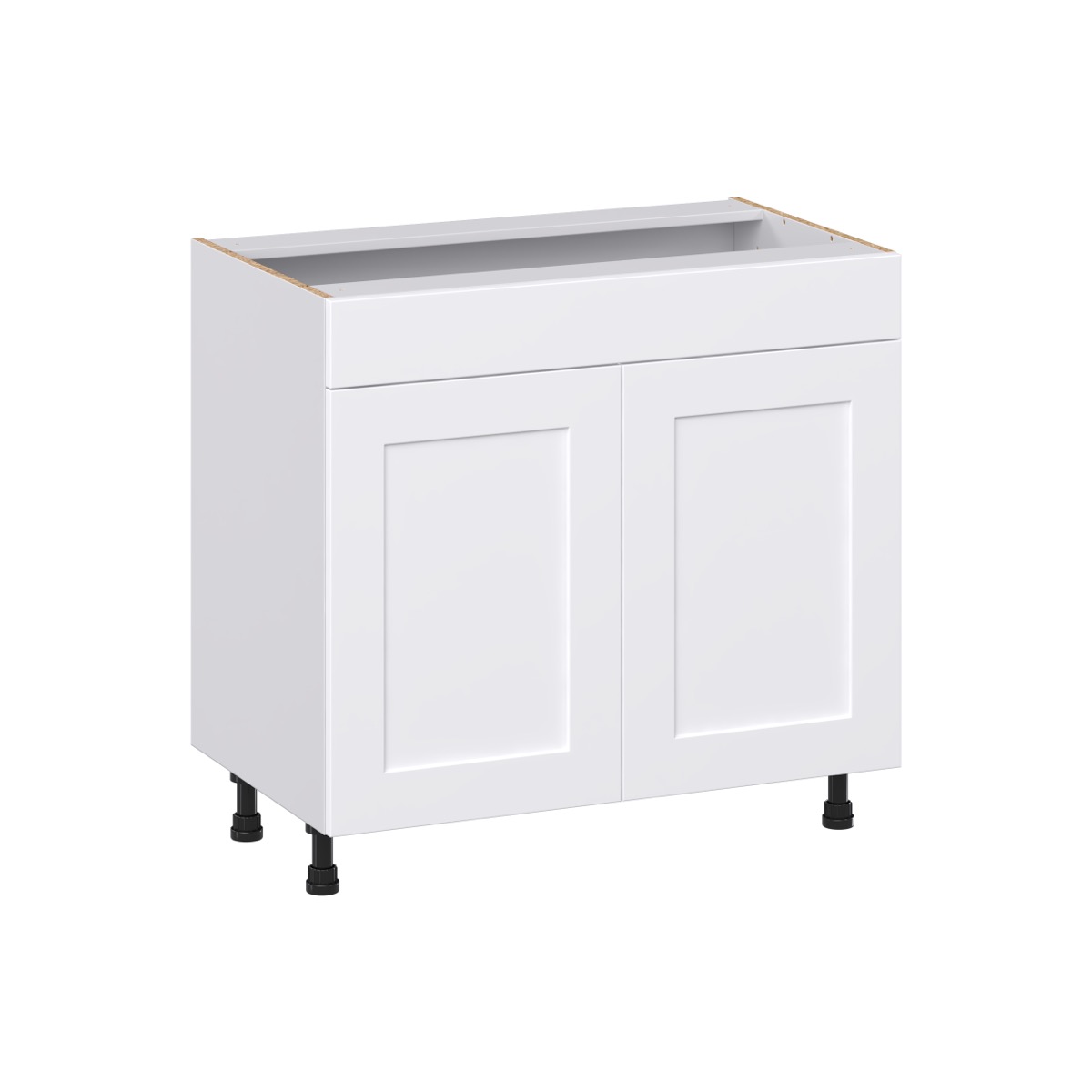 Jasmine Painted Warm White Shaker Assembled 36 in. W x 34.5 in.H x 21 in. D Vanity Sink Base Cabinet with False Front