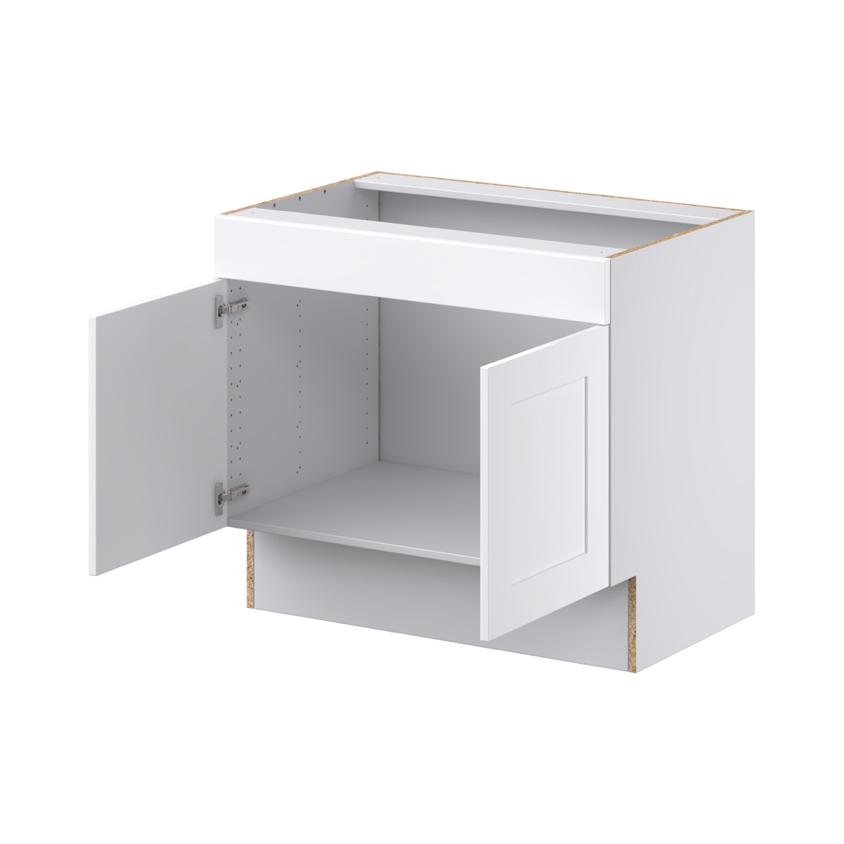 Jasmine Painted Warm White Shaker Assembled 36 in. W x 32.5 in. H x 24 in. D ADA Sink Base With Removable Front Cabinet