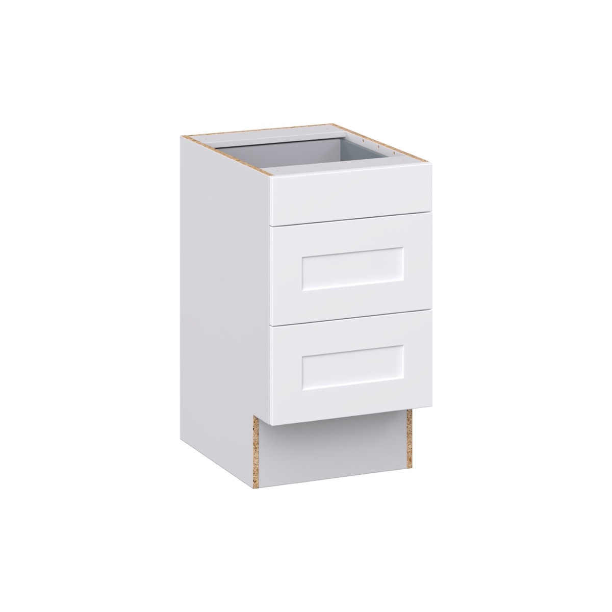 Jasmine Painted Warm White Shaker Assembled 18 in. W x 32.5 in. H x24 in. D ADA Drawer Base Cabinet with 3 Drawers