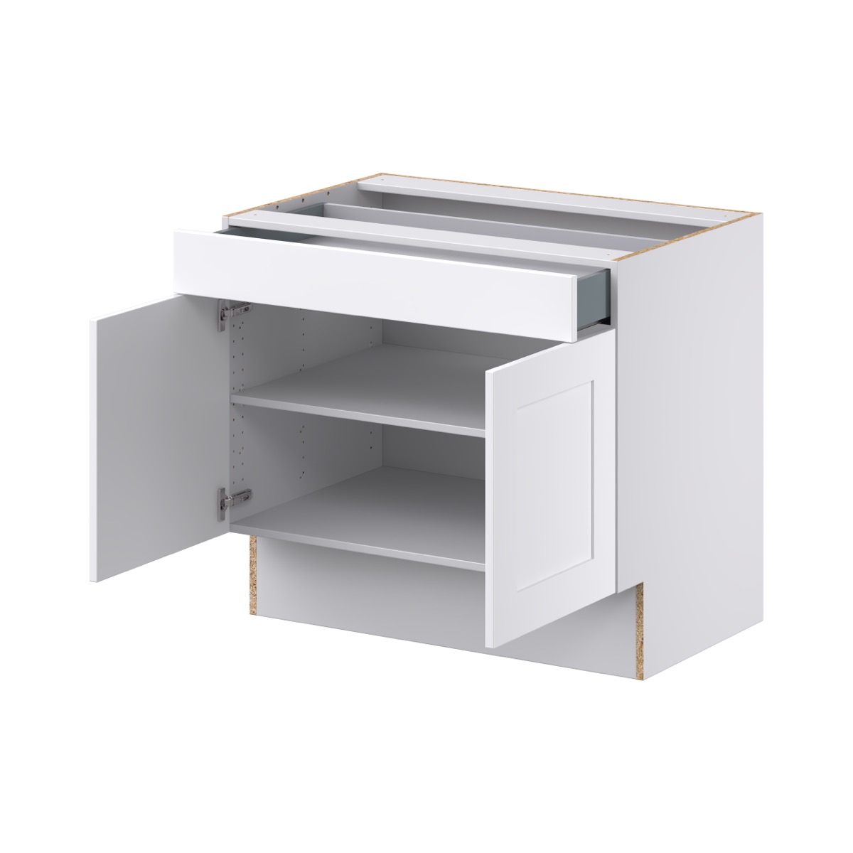 Jasmine Painted Warm White Shaker Assembled 36 in. W x 32.5 in. H x 24 in. D Accessible ADA Base Cabinet with 1 Drawer