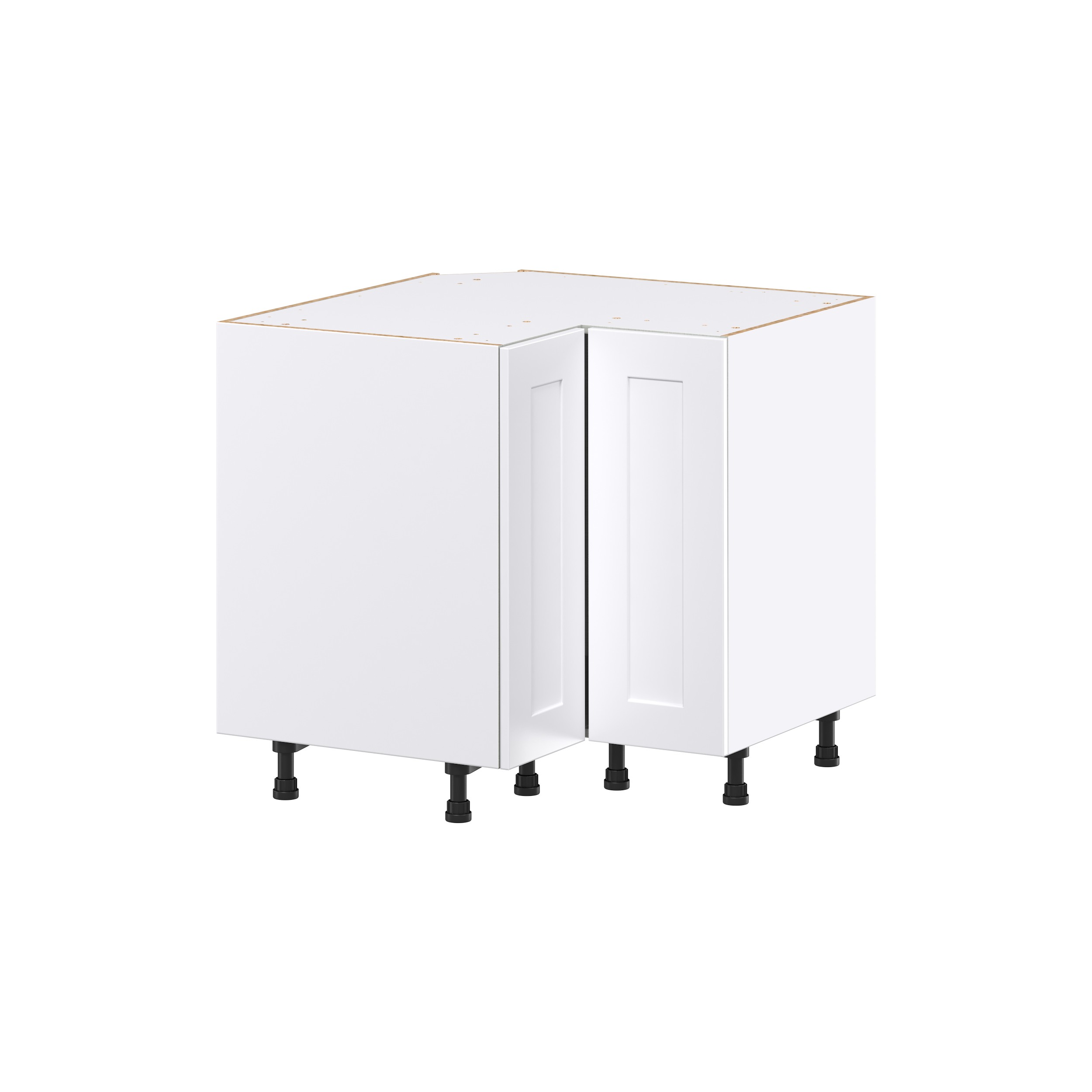 Jasmine Painted Warm White Shaker Assembled Premium Lasy Susan Corner Base Kitchen Cabinet (36 in. W x 34.5 in. H x 24 in. D)