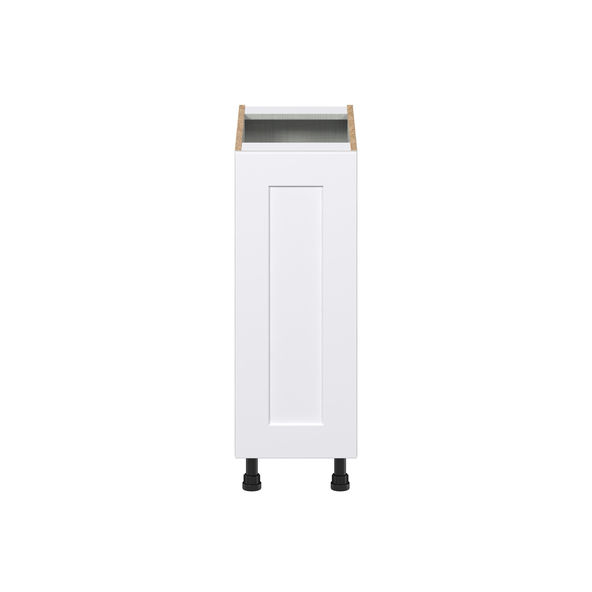 Jasmine Painted Warm White Shaker Assembled Full High Door with Pull Out Left Spice Rack Kitchen Cabinet (12 in. W x 34.5 in. H x 24 in. D)