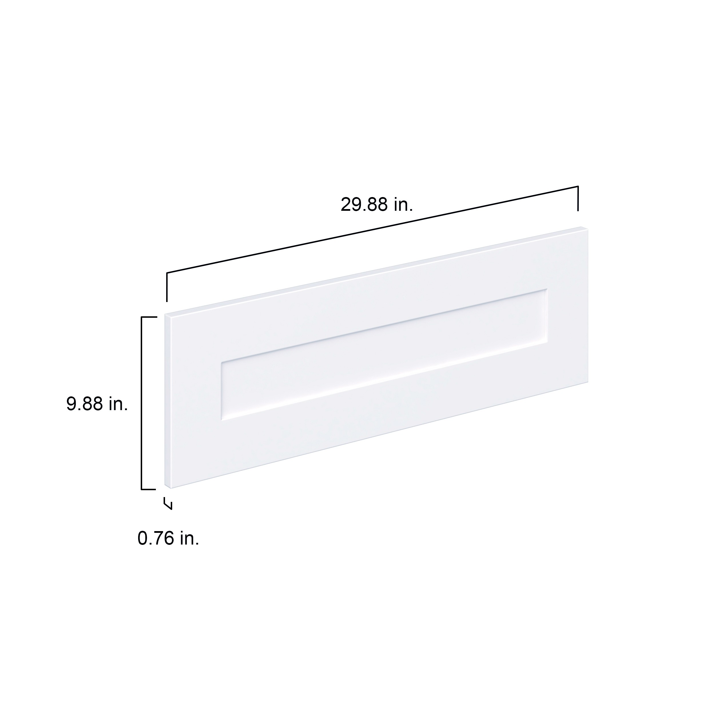 Jasmine Painted Warm White  Shaker 30 x 10 x 0.75 in. Drawer Front