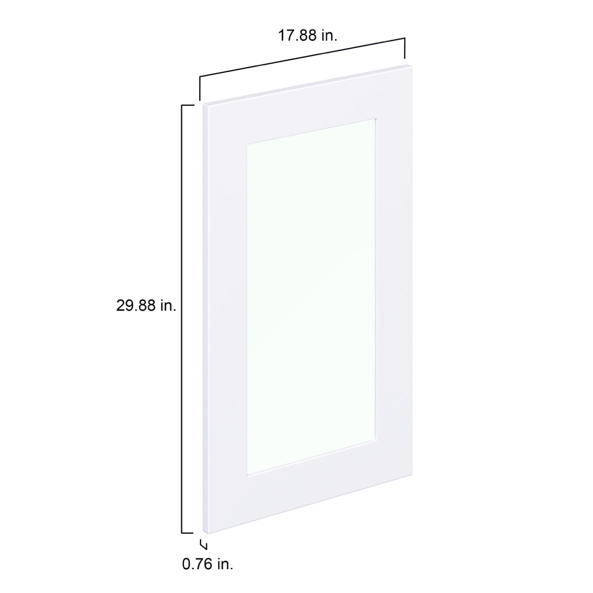 Jasmine Painted Warm White 18x30x0.75 in. Glass Door