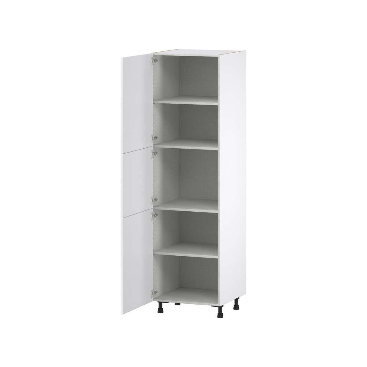 Jasmine Painted Warm White  Shaker Assembled Pantry  Cabinet with 4 Shelves (24 in. W x 84.5 in. H x 24 in. D)