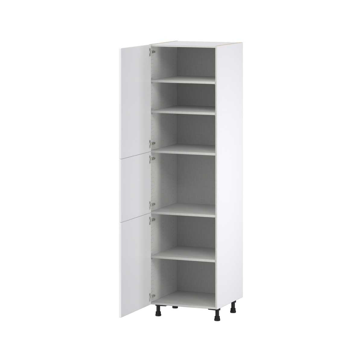 Jasmine Painted Warm White  Shaker Assembled Pantry  Cabinet with 5 Shelves (24 in. W x 89.5 in. H x 24 in. D)