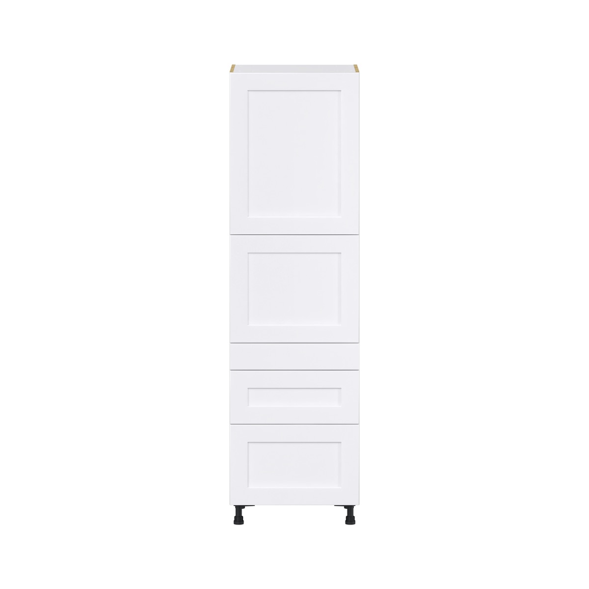 Jasmine Painted Warm White  Shaker Assembled Pantry  Cabinet with 2 Inner Drawers (24 in. W x 84.5 in. H x 24 in. D)