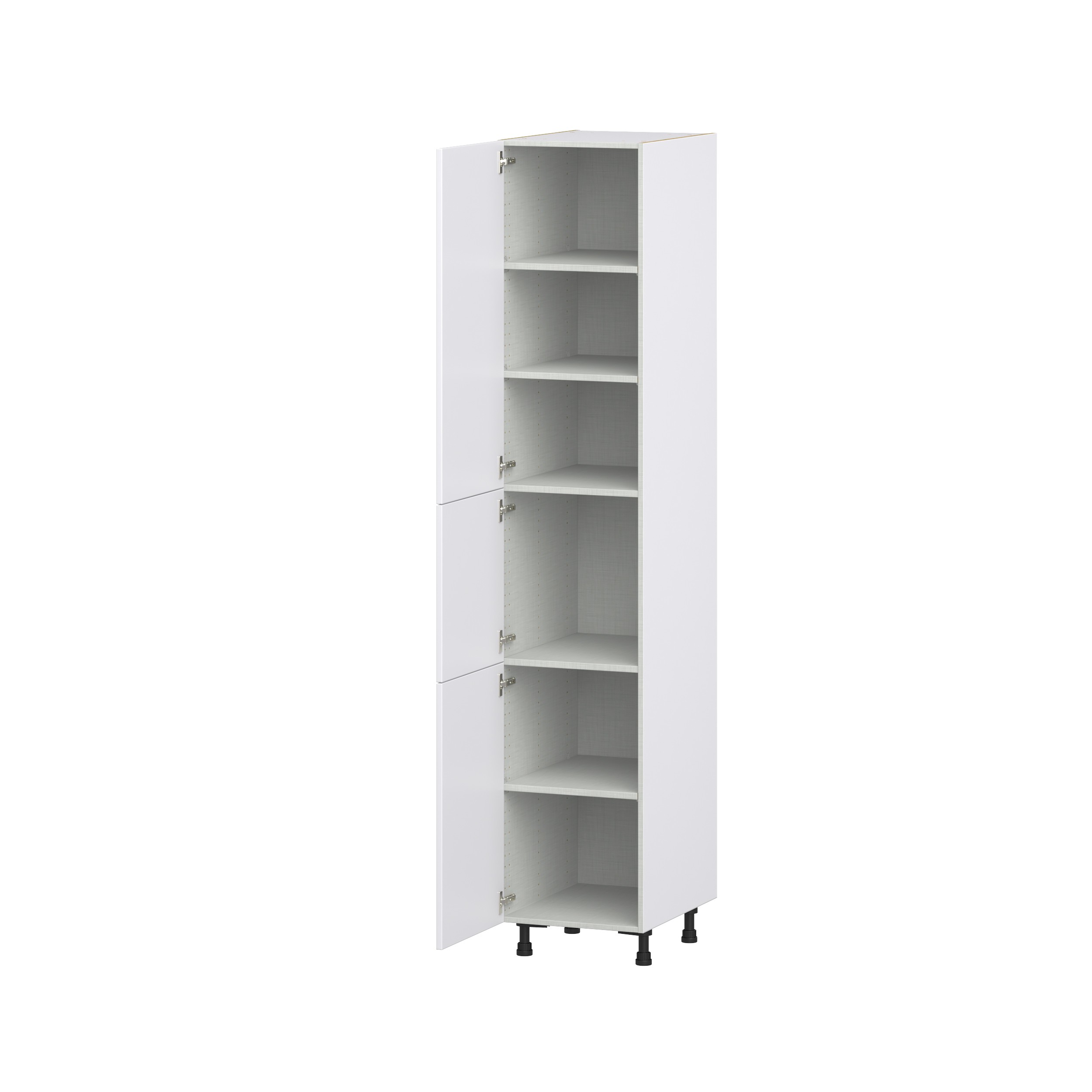 Jasmine Painted Warm White Shaker Assembled Pantry Cabinet with 5 Shelves (18 in. W x 94.5 in. H x 24 in. D)