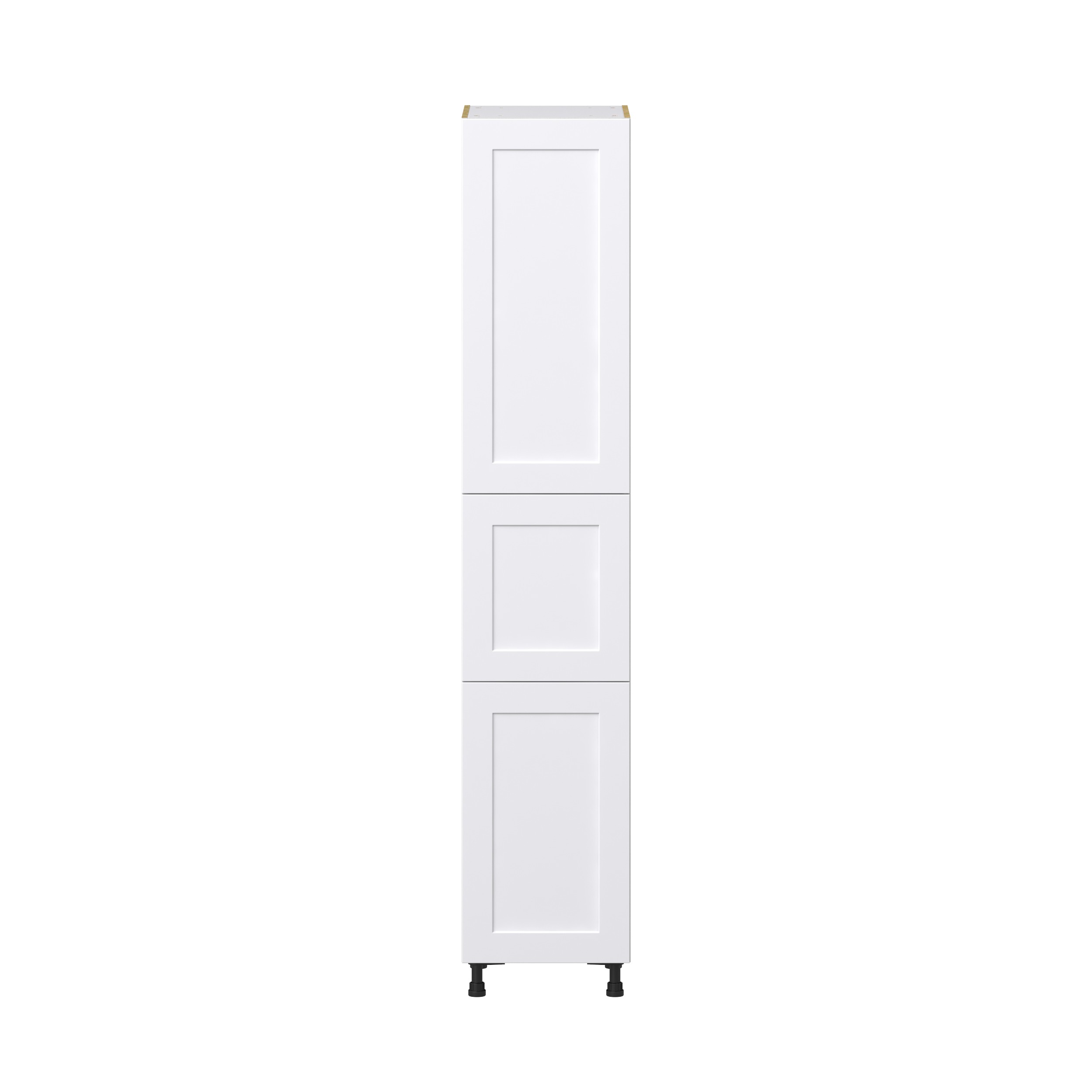 Jasmine Painted Warm White Shaker Assembled Pantry Cabinet with 2 Doors and 3 Inner Drawers (18 in. W X 94.5 in. H X 24 in. D)