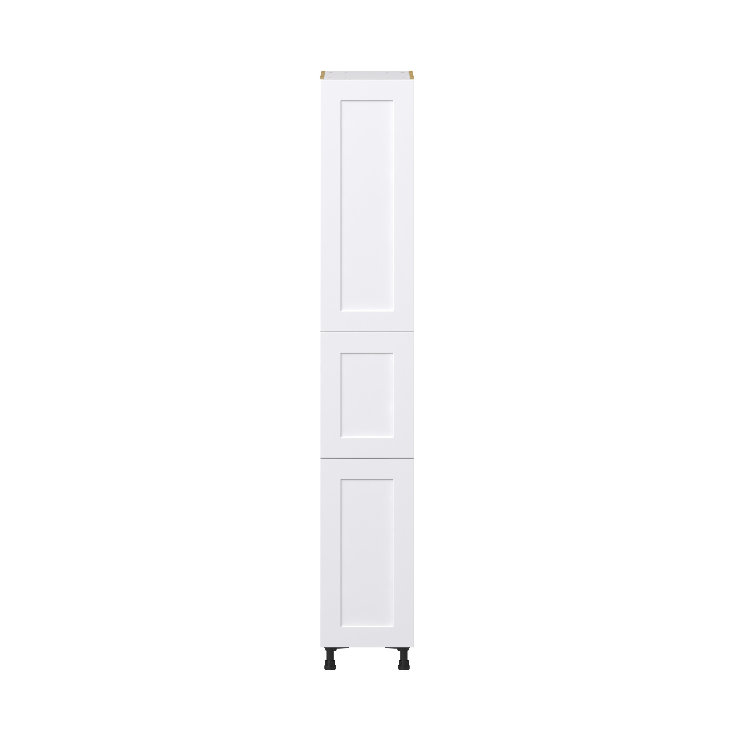 Jasmine Painted Warm White Shaker Assembled Pantry Cabinet with 2 Doors and 3 Inner Drawers (15 in. W X 94.5 in. H X 24 in. D)