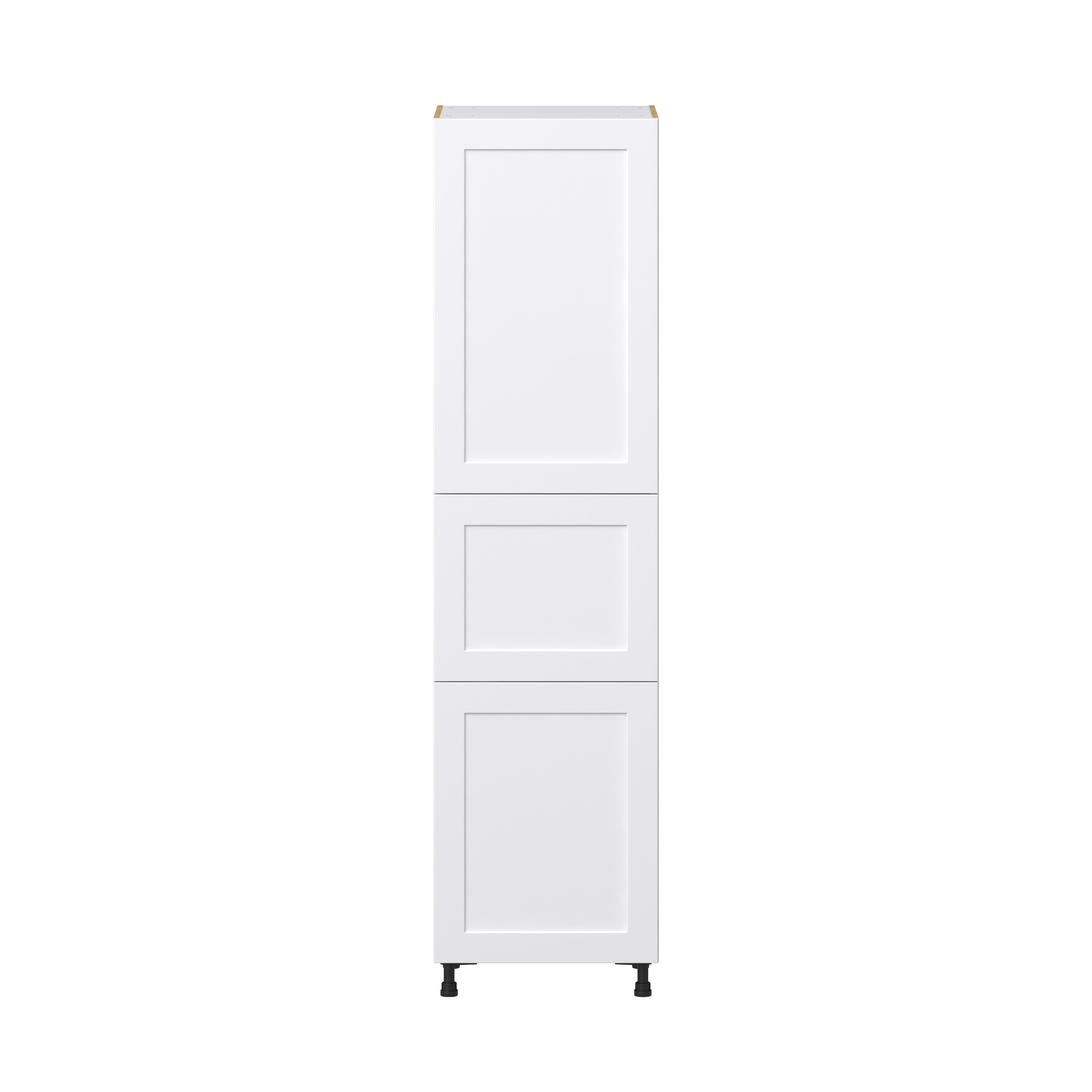 Jasmine Painted Warm White Shaker Assembled Pantry Cabinet with 2 Doors and 3 Inner Drawers (24 in. W X 94.5 in. H X 24 in. D)