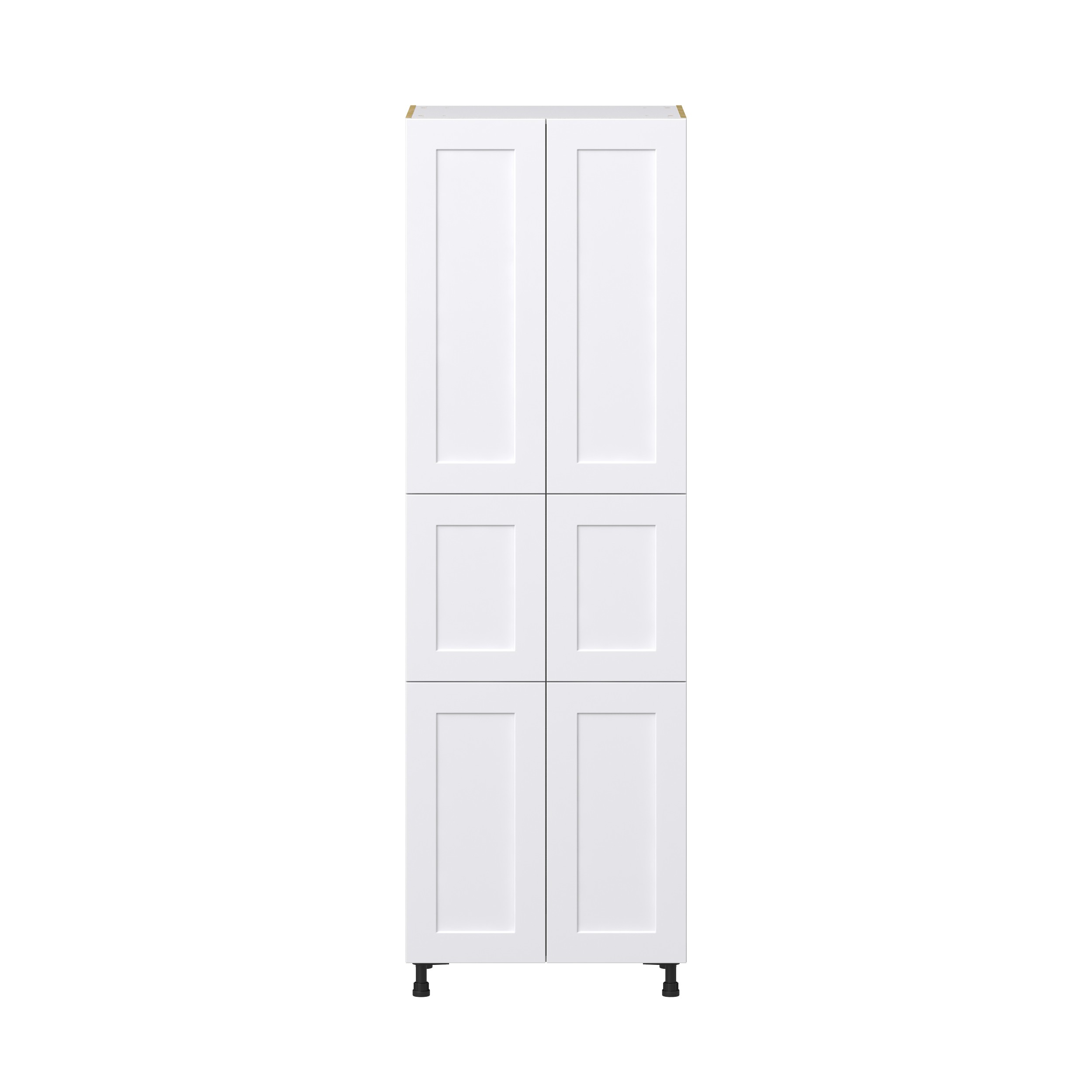 Jasmine Painted Warm White Shaker Assembled Pantry Cabinet with 6 Doors and 3 Inner Drawers (30 in. W X 94.5 in. H X 24 in. D)