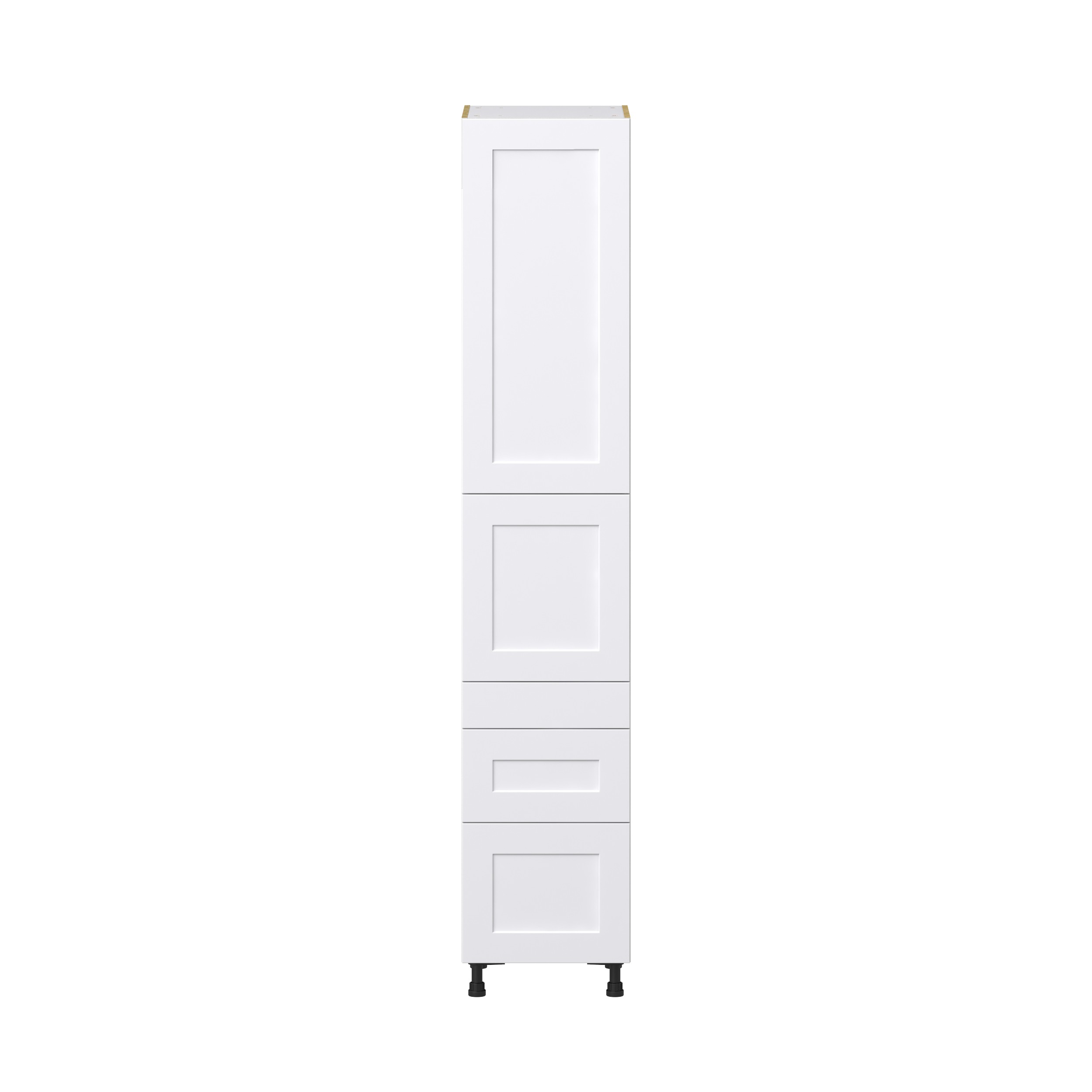 Jasmine Painted Warm White Shaker Assembled Pantry Cabinet with 3 Drawers and 2 Inner Drawers (18 in. W X 94.5 in. H X 24 in. D)