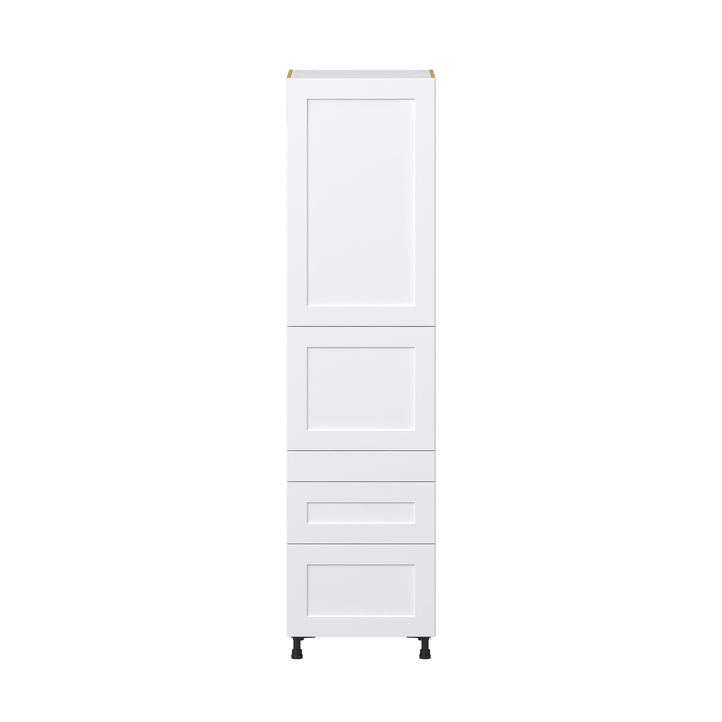 Jasmine Painted Warm White Shaker Assembled Pantry Cabinet with 3 Drawers and 2 Inner Drawers (24 in. W X 94.5 in. H X 24 in. D)