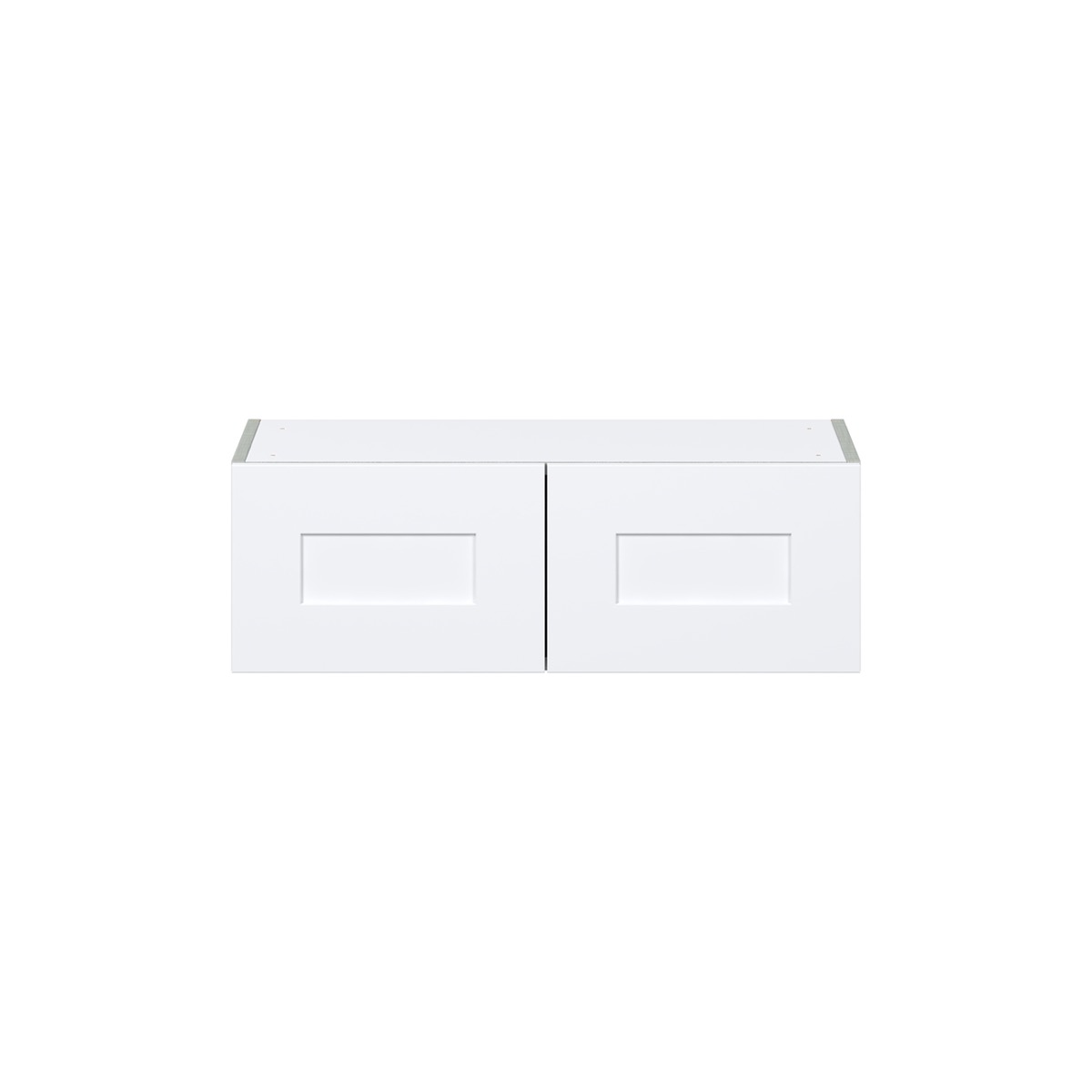 Jasmine Painted Warm White  Shaker Assembled Wall Bridge  Cabinet (30 in. W x 10 in. H x 14 in. D)