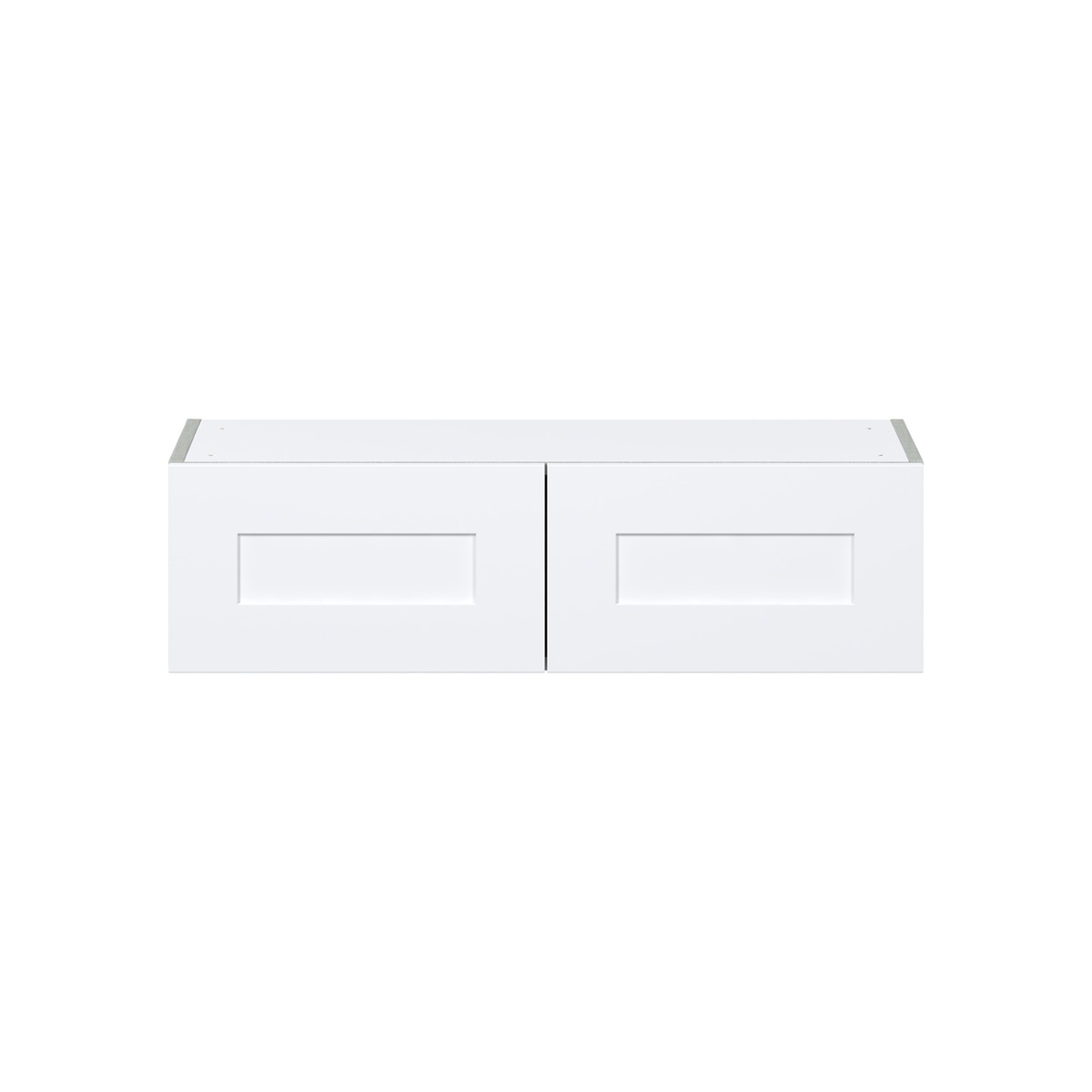 Jasmine Painted Warm White  Shaker Assembled Wall Bridge  Cabinet (36 in. W X 10 in. H X 14 in. D)