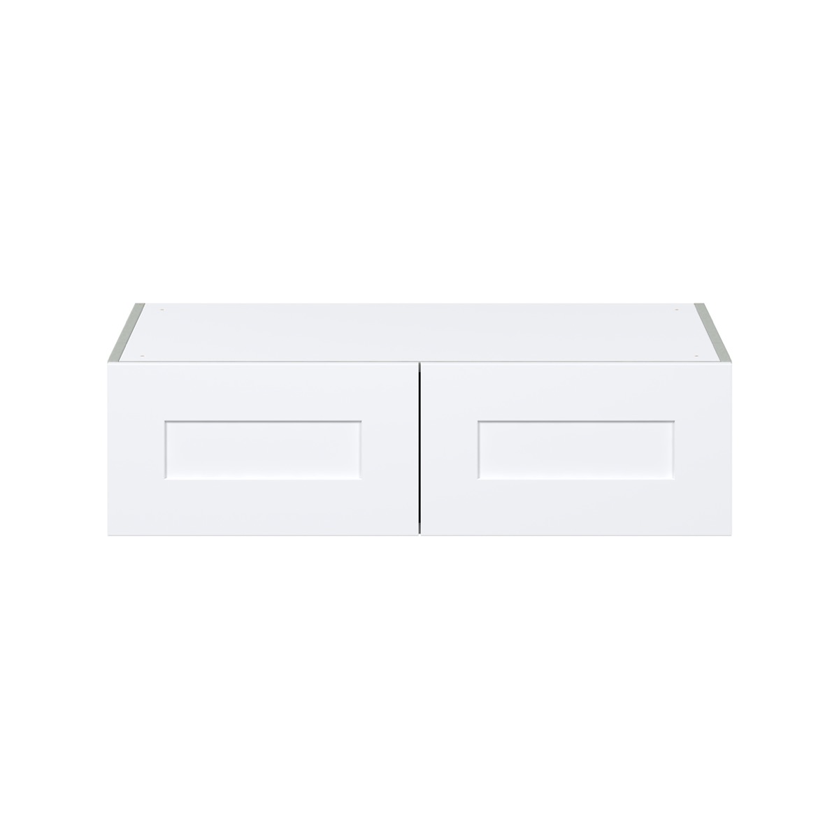 Jasmine Painted Warm White  Shaker Assembled Deep Wall Bridge Cabinet (36 in. W X 10 in. H X 24 in. D)