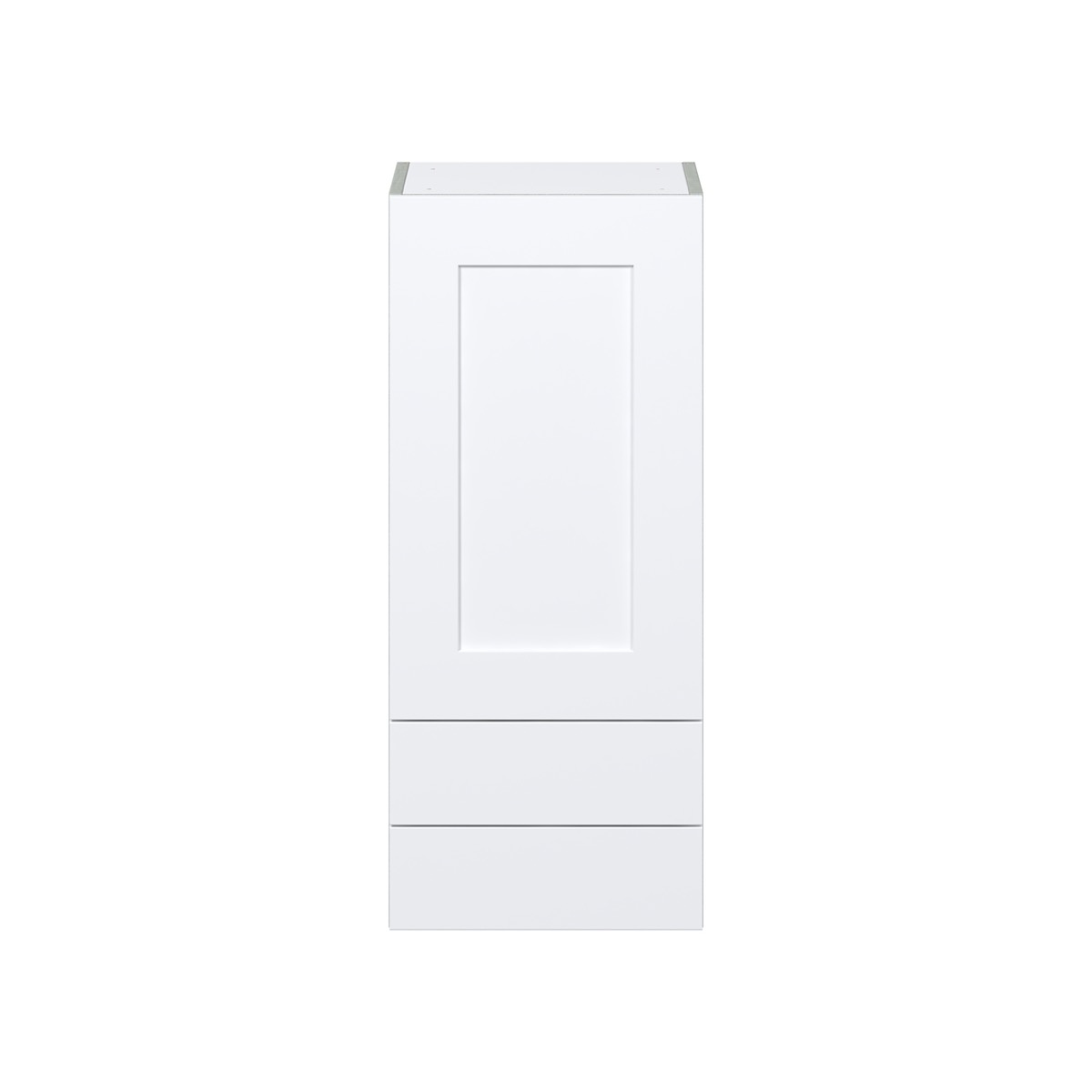 Jasmine Painted Warm White  Shaker Assembled Wall  Cabinet with a Door and Two 5 in. Drawers (15 in. W x 35 in. H x 14 in. D)