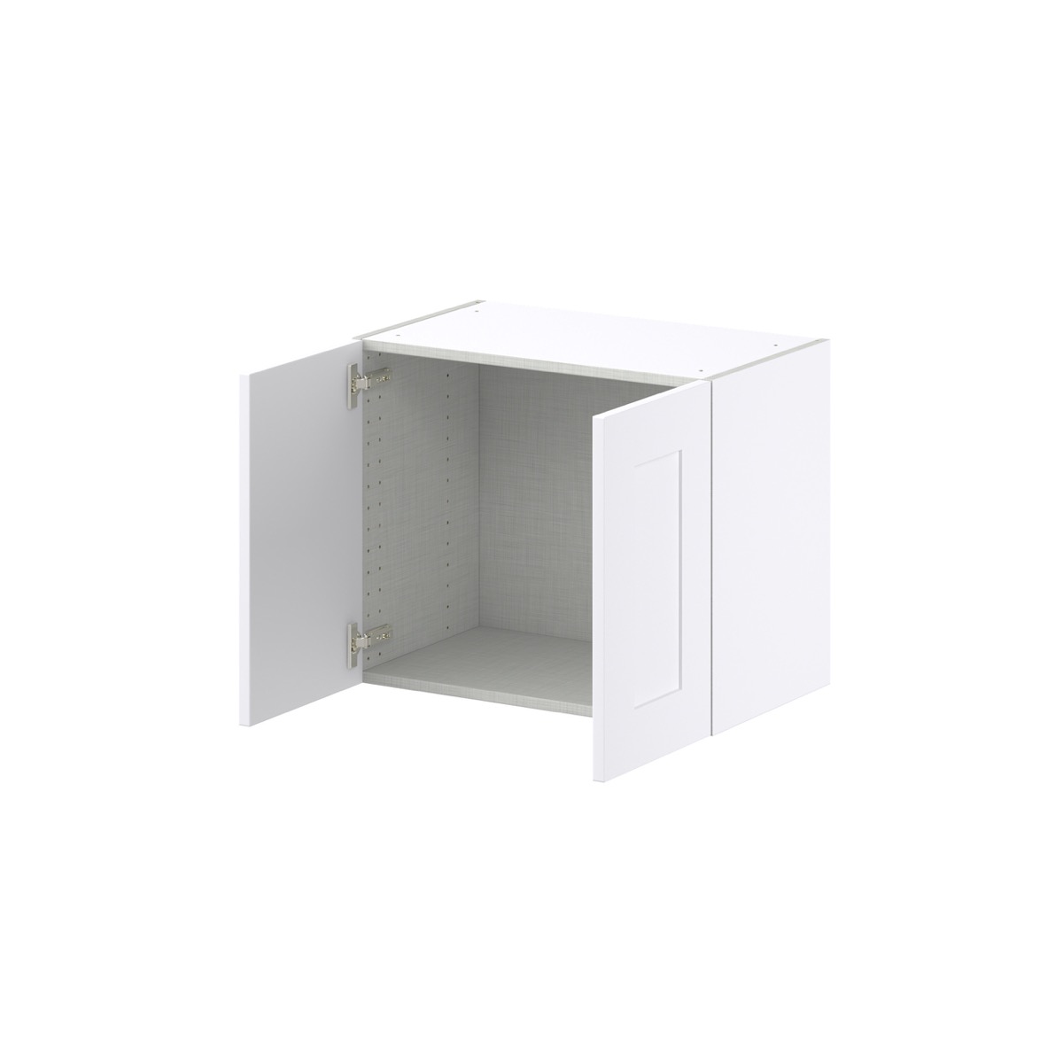 Jasmine Painted Warm White  Shaker Assembled Wall  Cabinet with 2 Full High Doors (24 in. W X 20 in. H X 14 in. D)