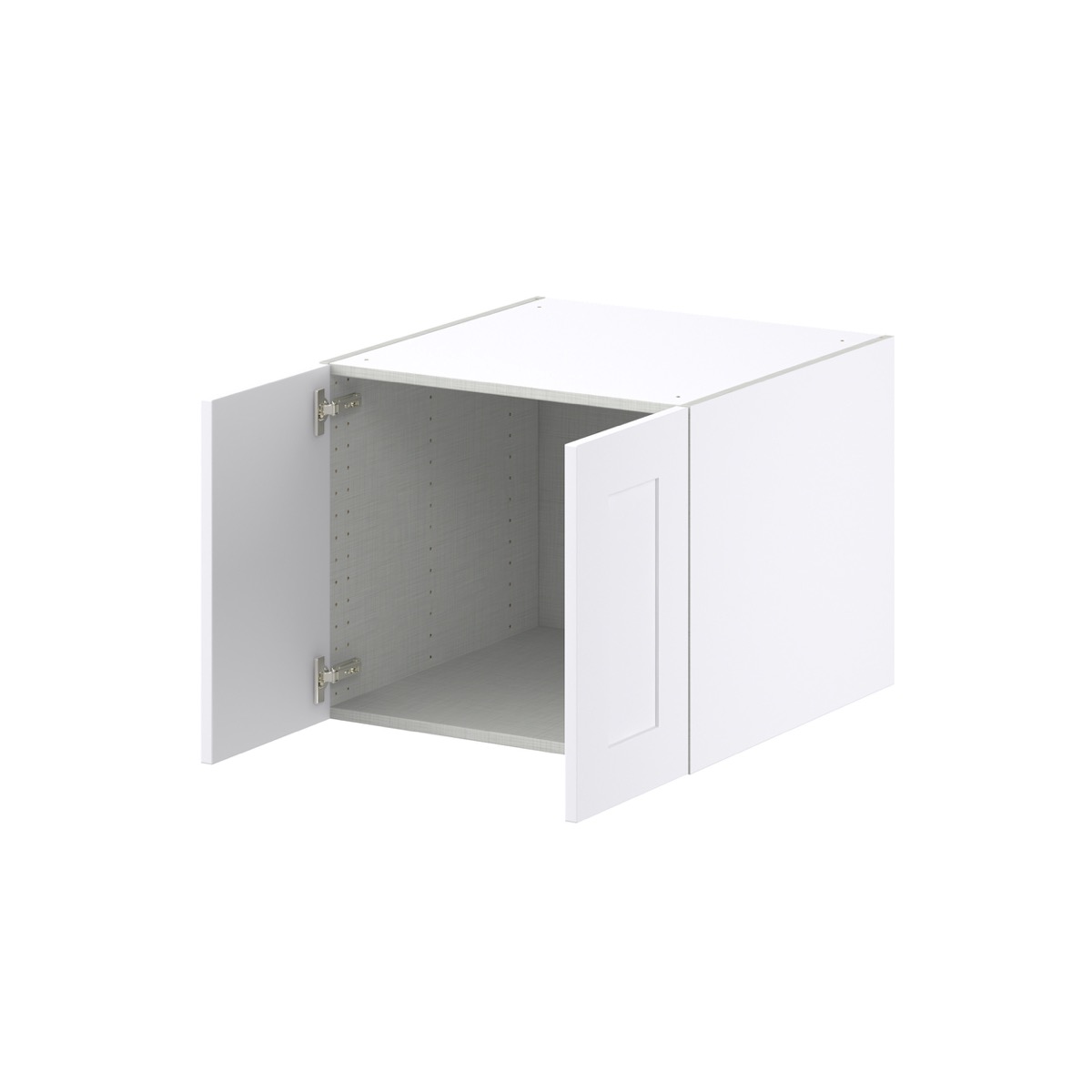 Jasmine Painted Warm White  Shaker Assembled Wall  Cabinet with 2 Full High Doors (24 in. W X 20 in. H X 24 in. D)