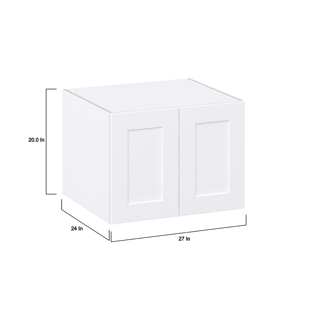 Jasmine Painted Warm White  Shaker Assembled Deep Wall Bridge Cabinet (27 in. W X 20 in. H X 24 in. D)