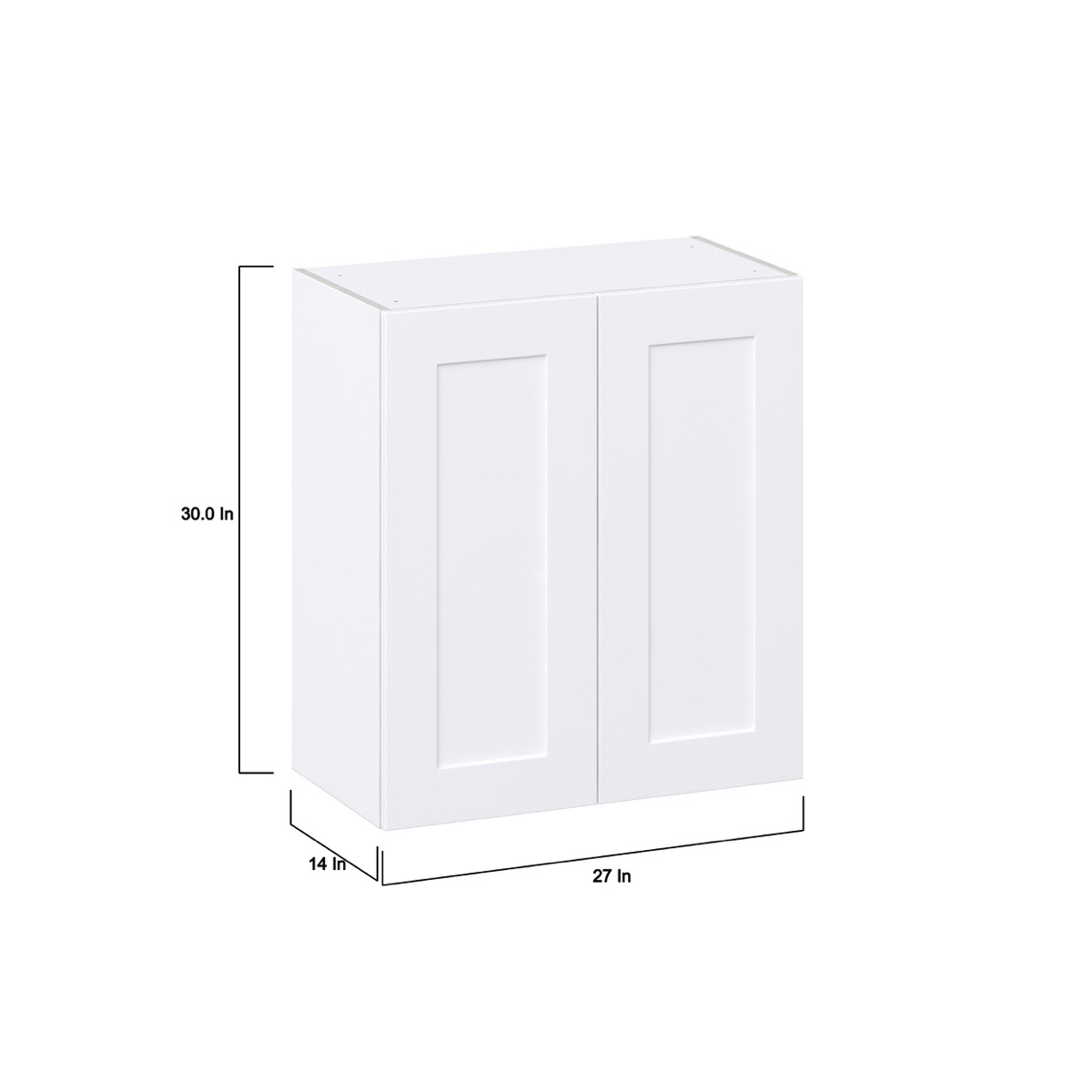 Jasmine Painted Warm White  Shaker Assembled Wall  Cabinet (27 in. W X 30 in. H X 14 in. D)