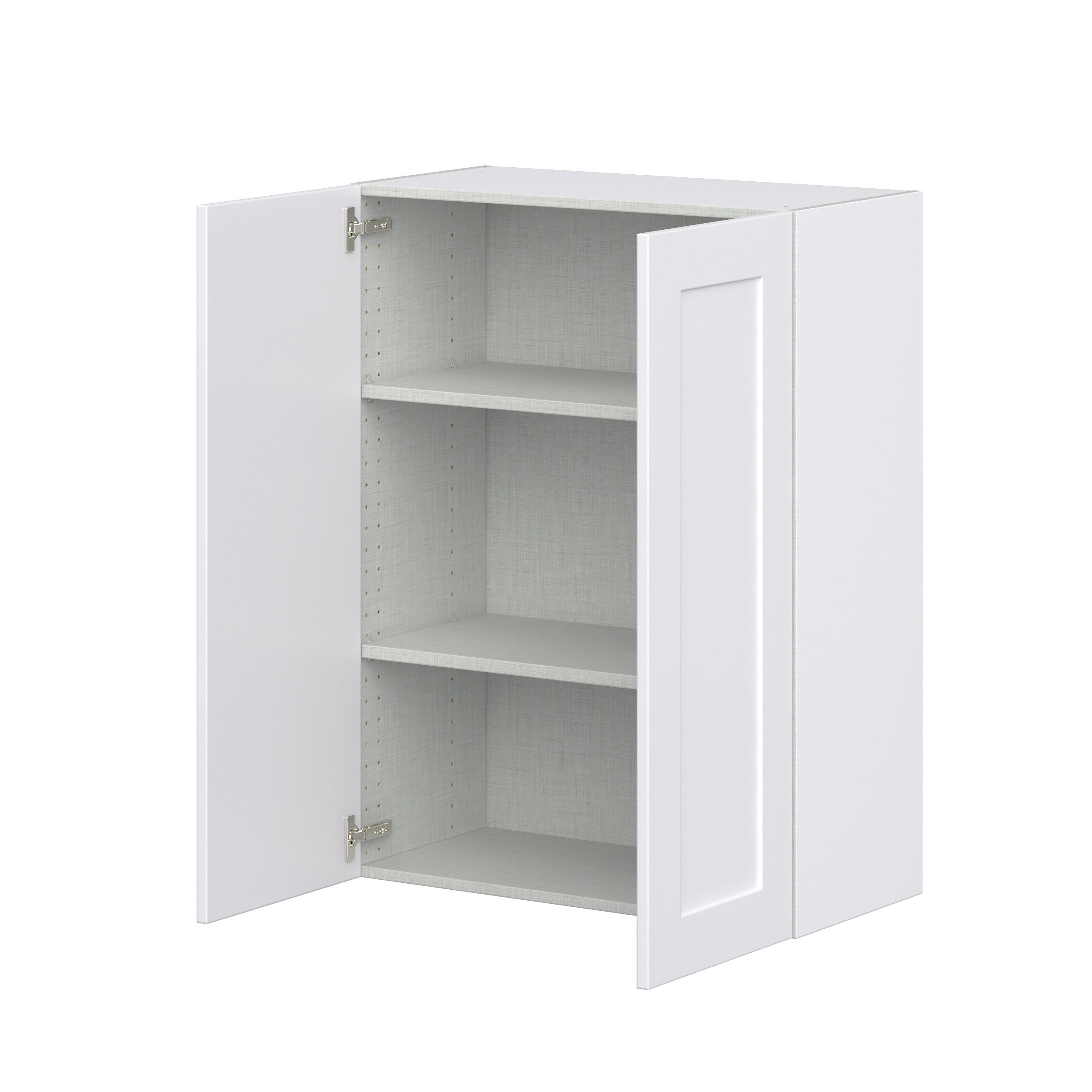 Jasmine Painted Warm White Shaker Assembled Wall Cabinet with 2 Full High Doors (30 in. W x 40 in. H x 14 in. D)