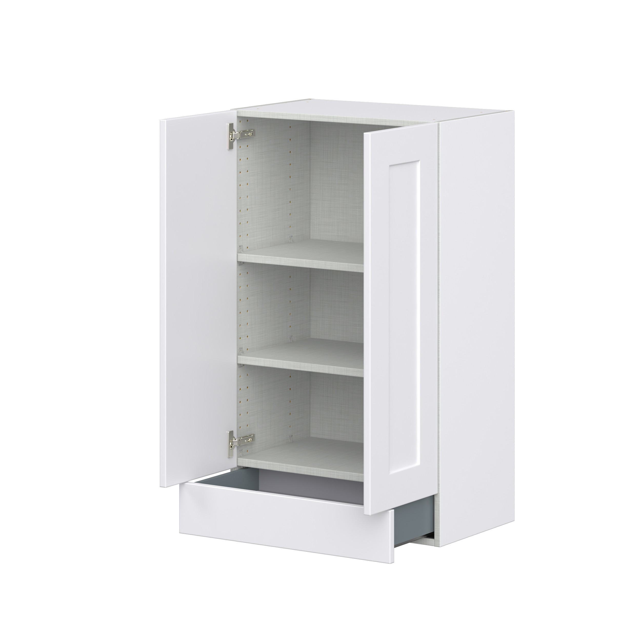 Jasmine Painted Warm White Shaker Assembled Wall Cabinet with 2 Doors and a 5 in. Drawer (24 in. W x 40 in. H x 14 in. D)