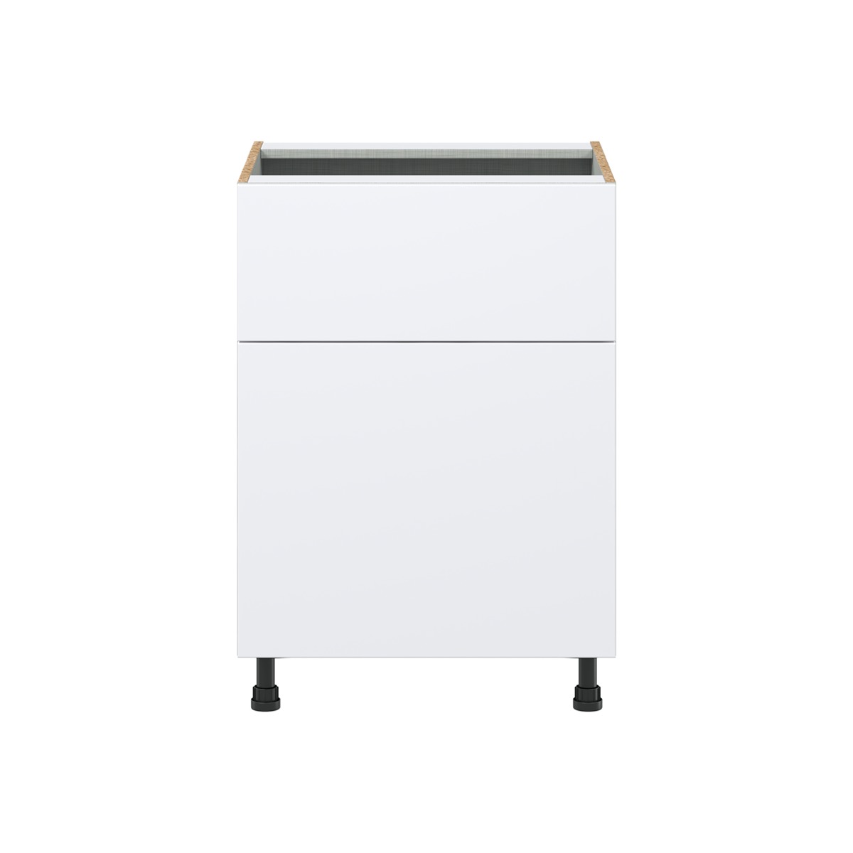 Lily Bright White  Slab Assembled Base Cabinet with 1 Door and 10 in. Drawer (24 in. W x 34.5 in. H x 24 in. D)