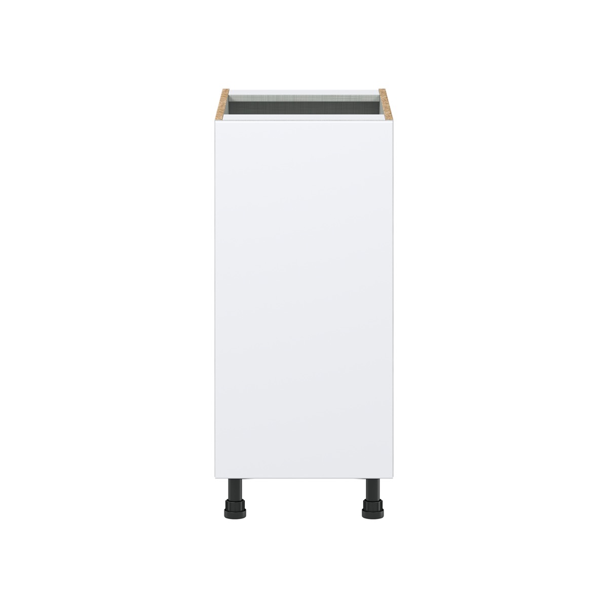 Lily Bright White  Slab Assembled Base Cabinet with a Full High Door (15 in. W x 34.5 in. H x 24 in. D)