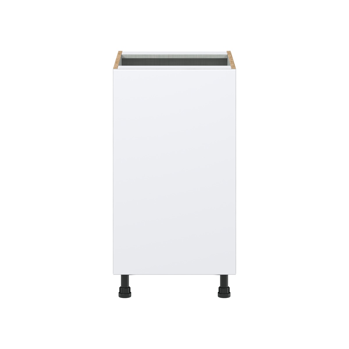 Lily Bright White  Slab Assembled Base Cabinet with a Full High Door (18 in. W x 34.5 in. H x 24 in. D)