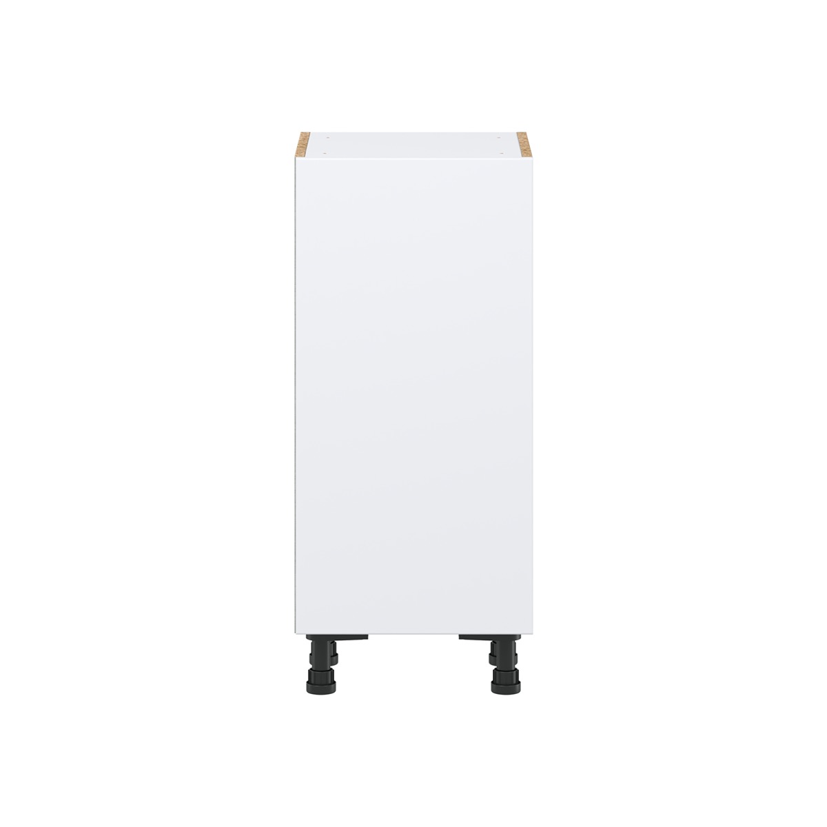 Lily Bright White  Slab Assembled Shallow Base Cabinet with a Full High Door (15 in. W x 34.5 in. H x 14 in. D)