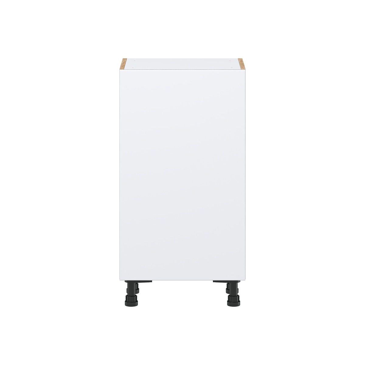 Lily Bright White  Slab Assembled Shallow Base Cabinet with a Full High Door(18 in. W x 34.5 in. H x 14 in. D)