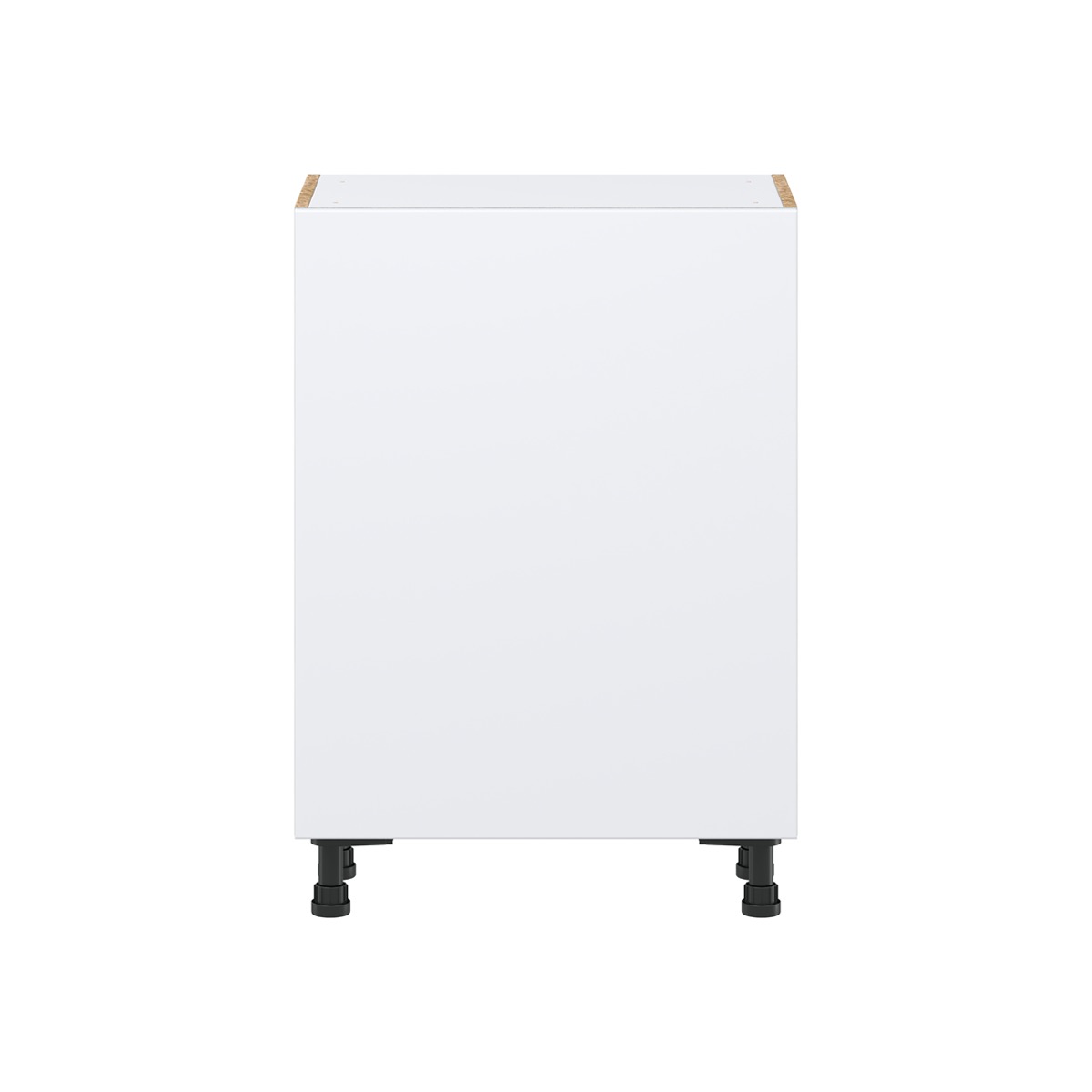 Lily Bright White  Slab Assembled Shallow Base Cabinet with a Full High Door (24 in. W x 34.5 in. H x 14 in. D)