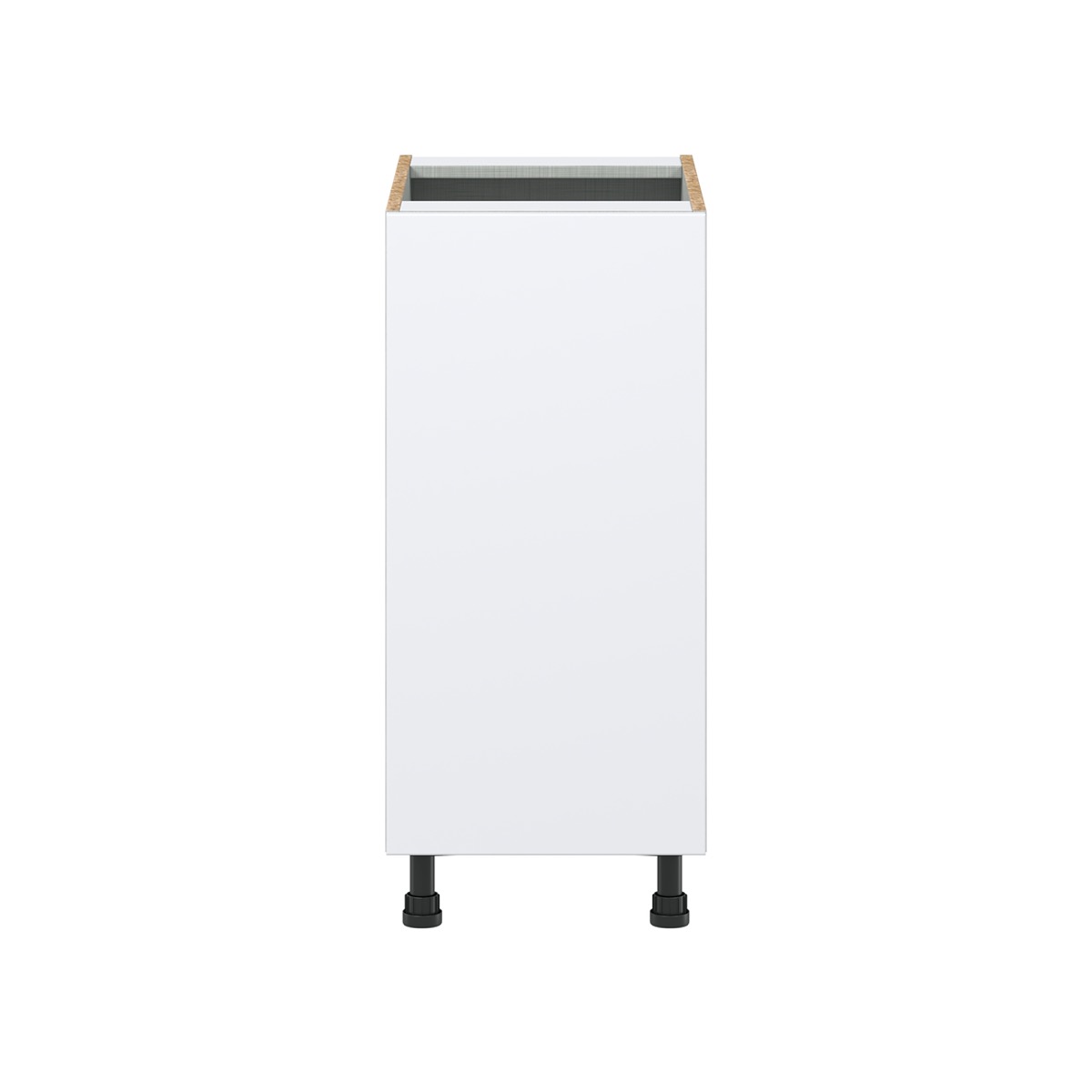 Lily Bright White  Slab Assembled Base Cabinet with a Full High Door and 3 Inner Drawers (15 in. W x 34.5 in. H x 24 in. D)