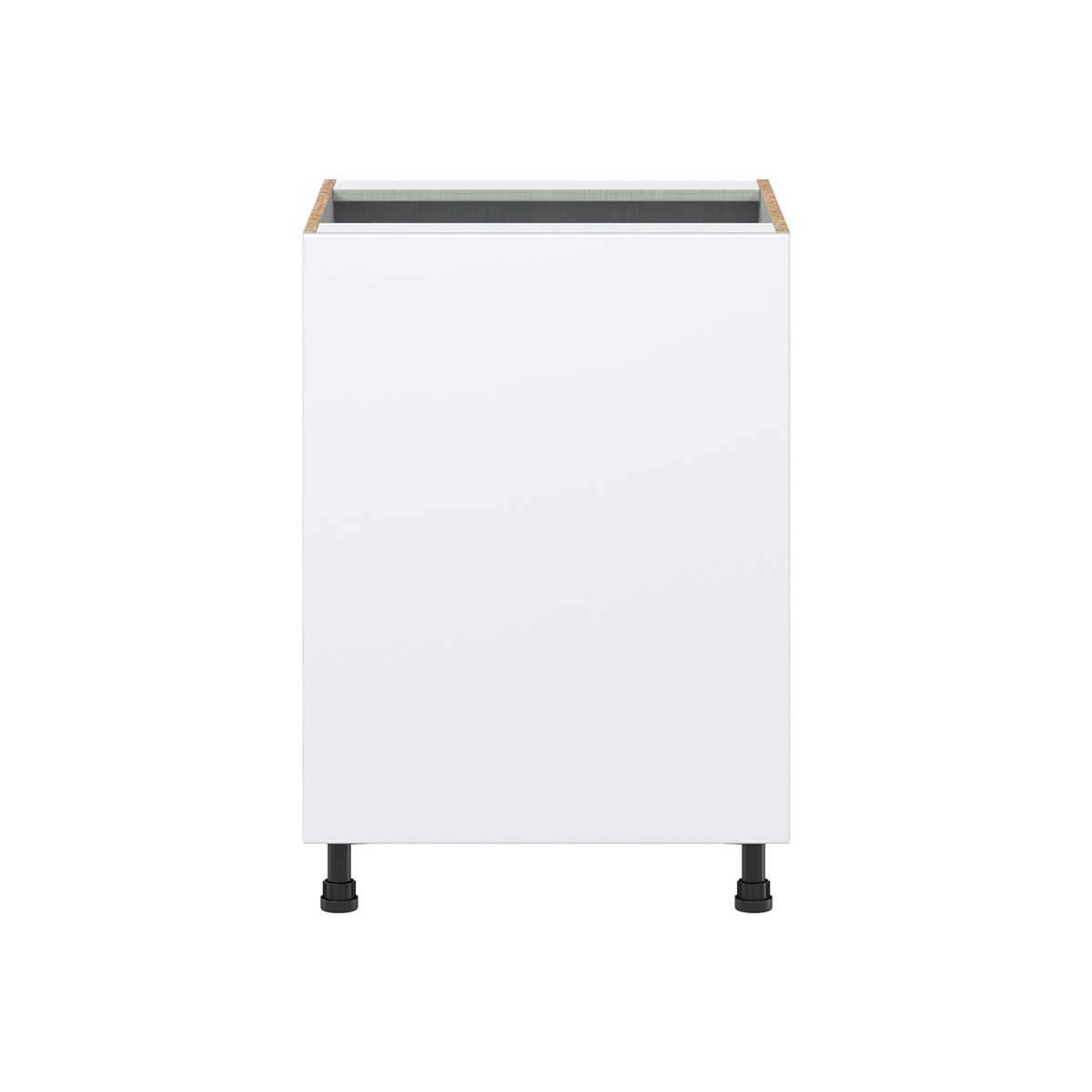 Lily Bright White  Slab Assembled Base Cabinet with a Full High Door and 3 Inner Drawers (24 in. W x 34.5 in. H x 24 in. D)