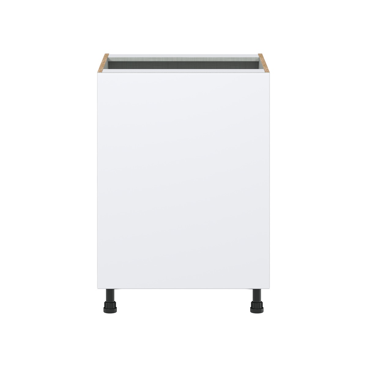 Lily Bright White  Slab Assembled Sink Base Cabinet with a Full High Door (24 in. W x 34.5 in. H x 24 in. D)