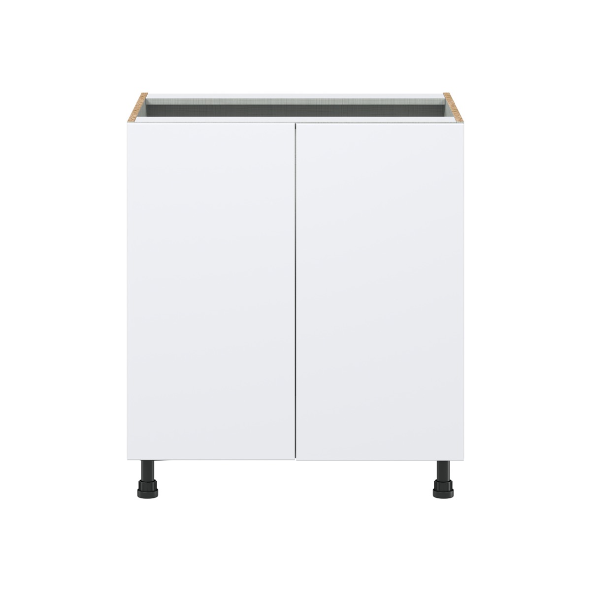 Lily Bright White  Slab Assembled Sink Base Cabinet with 2 Full High Doors (30 in. W x 34.5 in. H x 24 in.D)